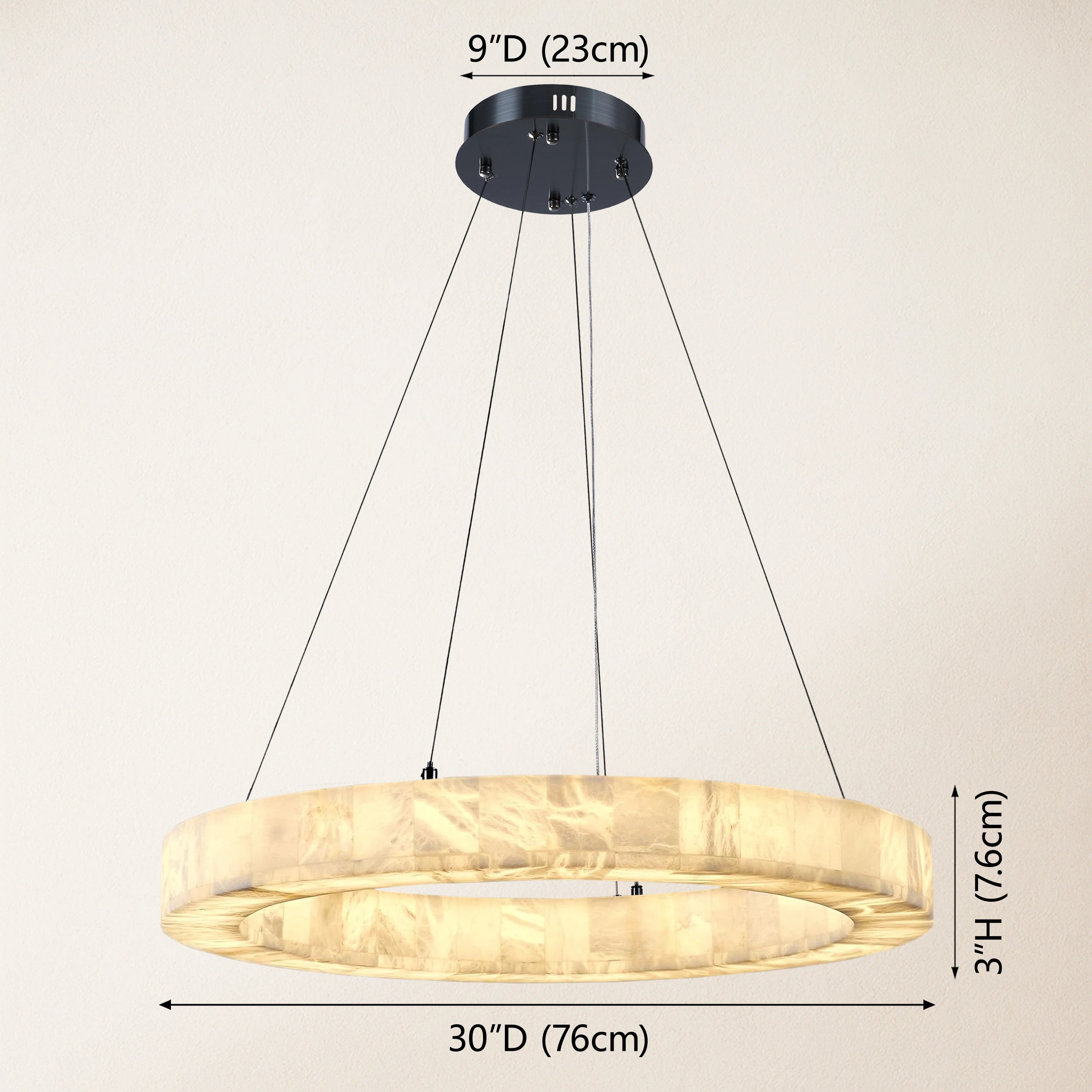Soluna Alabaster Round Chandelier 30"D