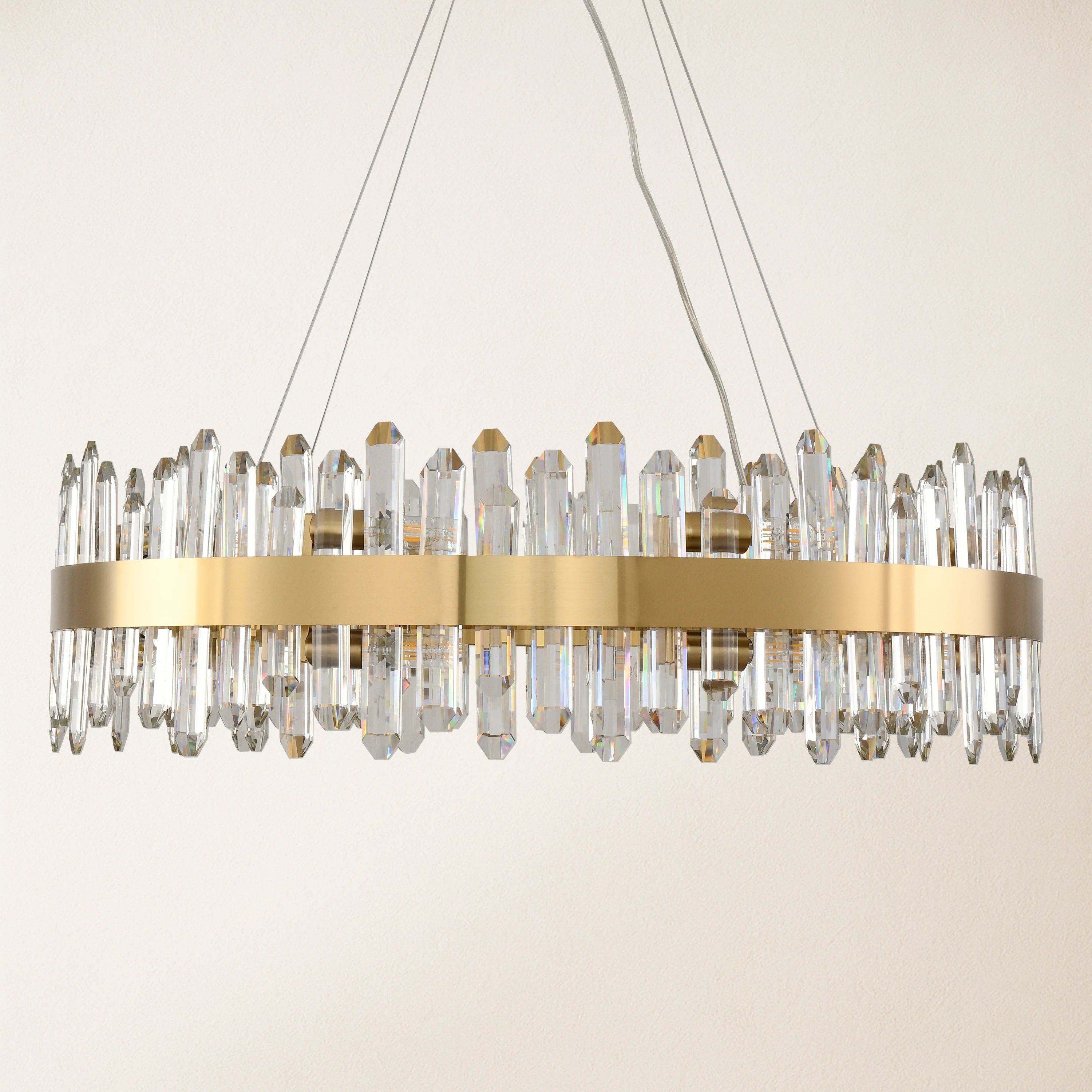 Stellara Crystal Strip Round Chandelier 32"D