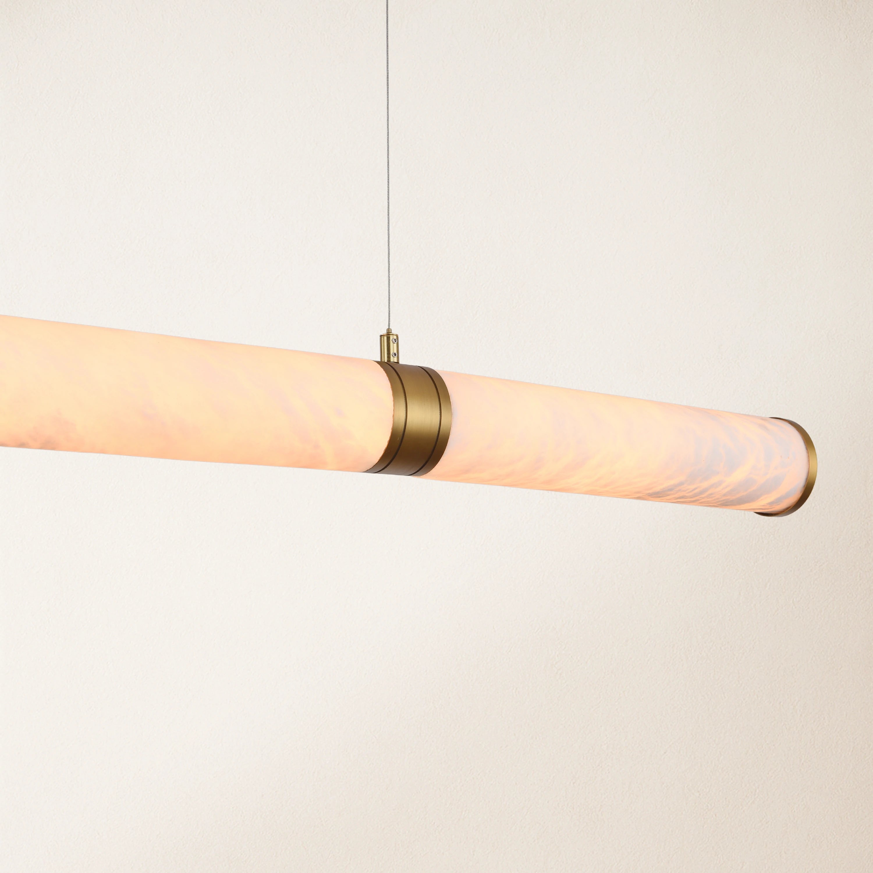 Sylvia Alabaster Linear Chandelier 47"