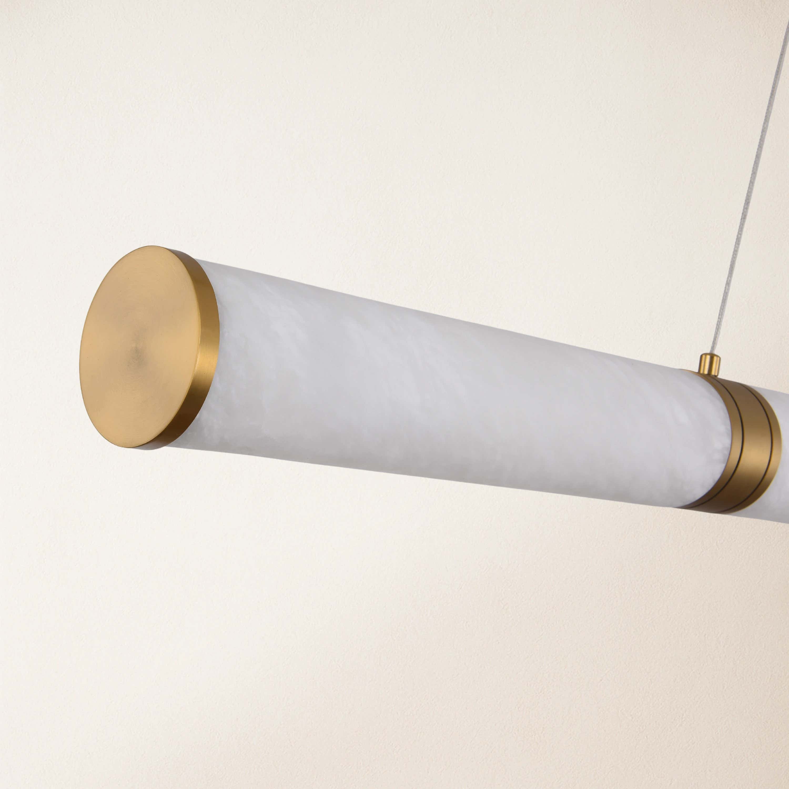 Sylvia Alabaster Linear Chandelier 47"