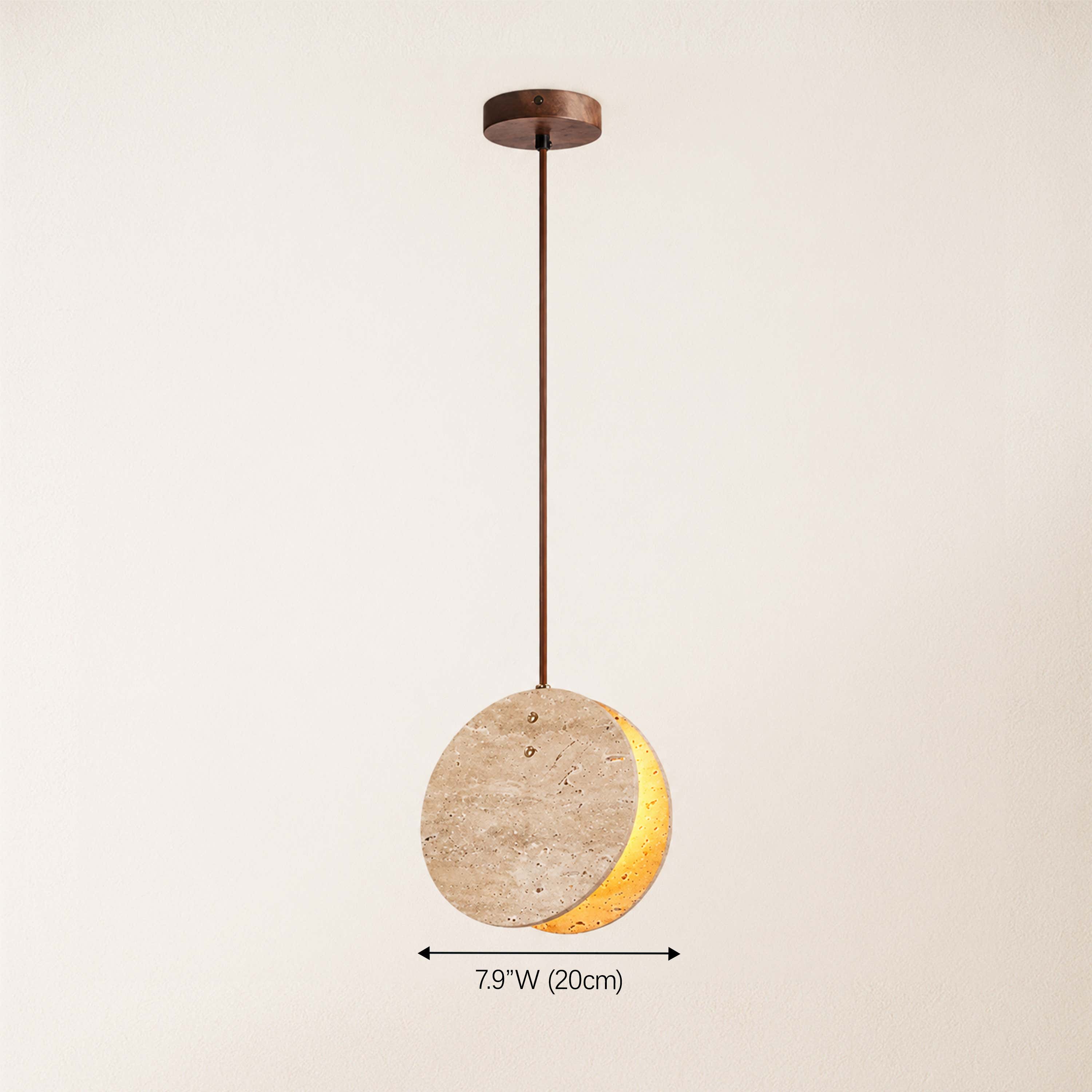 Xaloria Travertine Disc Pendant Light