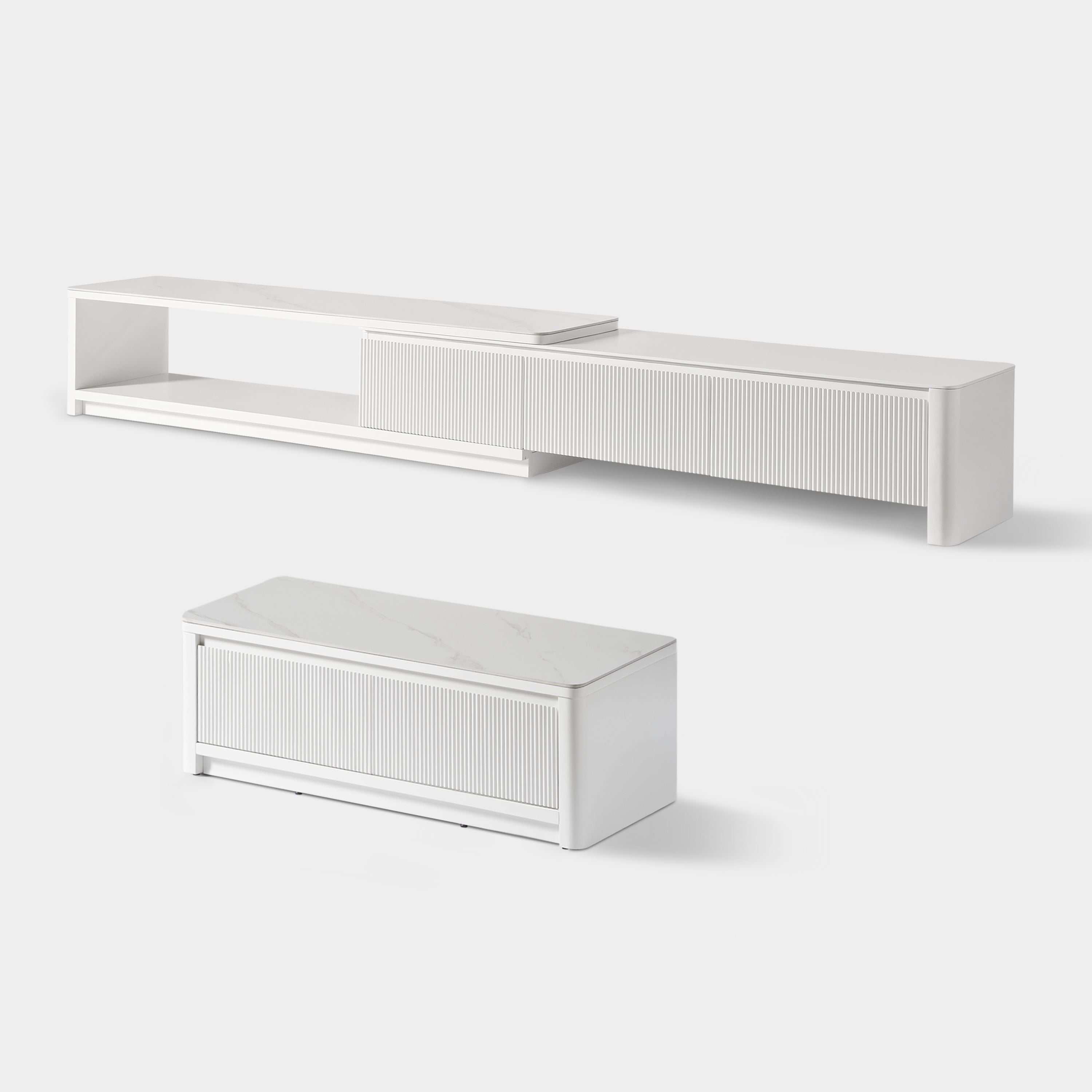 Celia Burnt Stone Media Console And Coffee Table Set