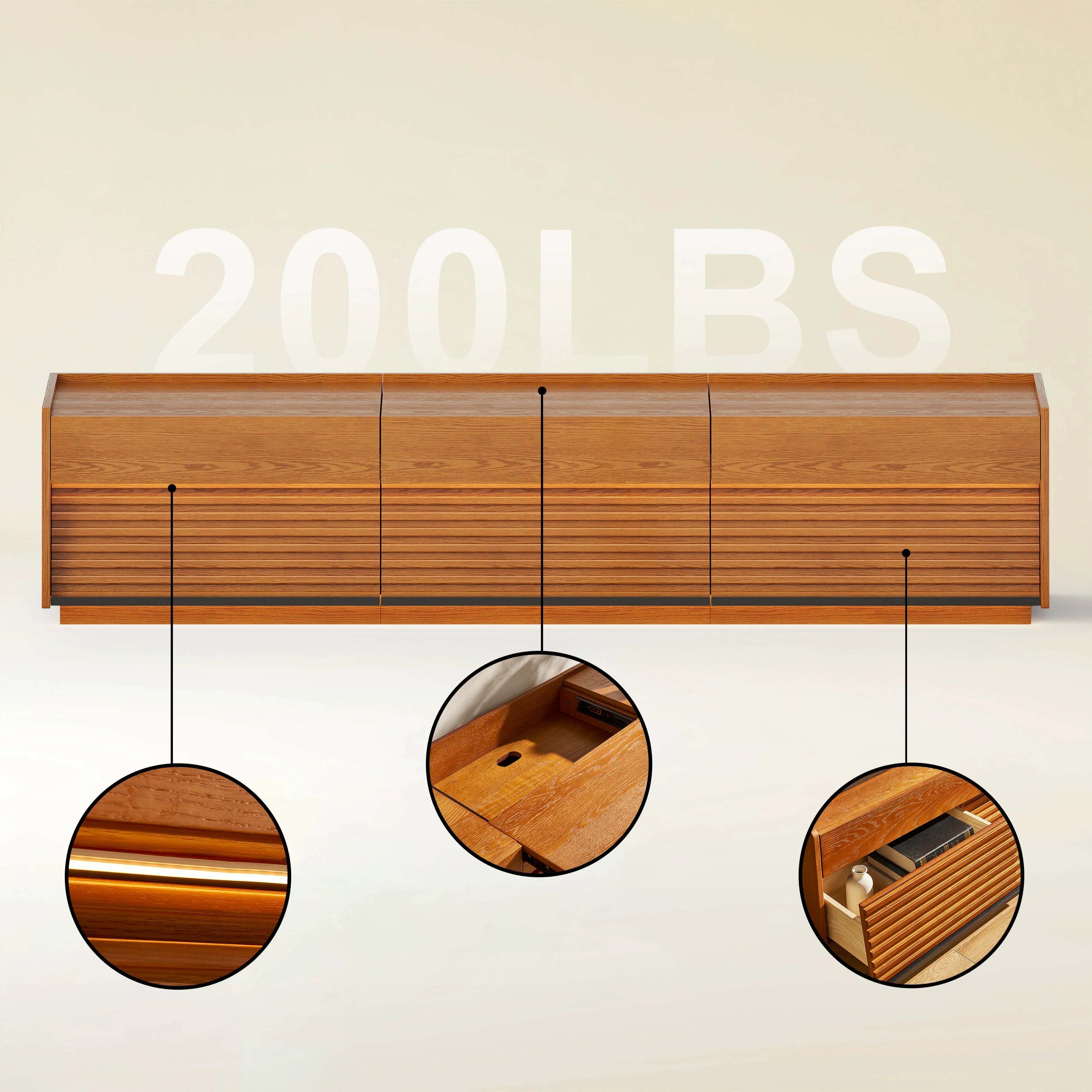 Devon Oak Media Console 71"