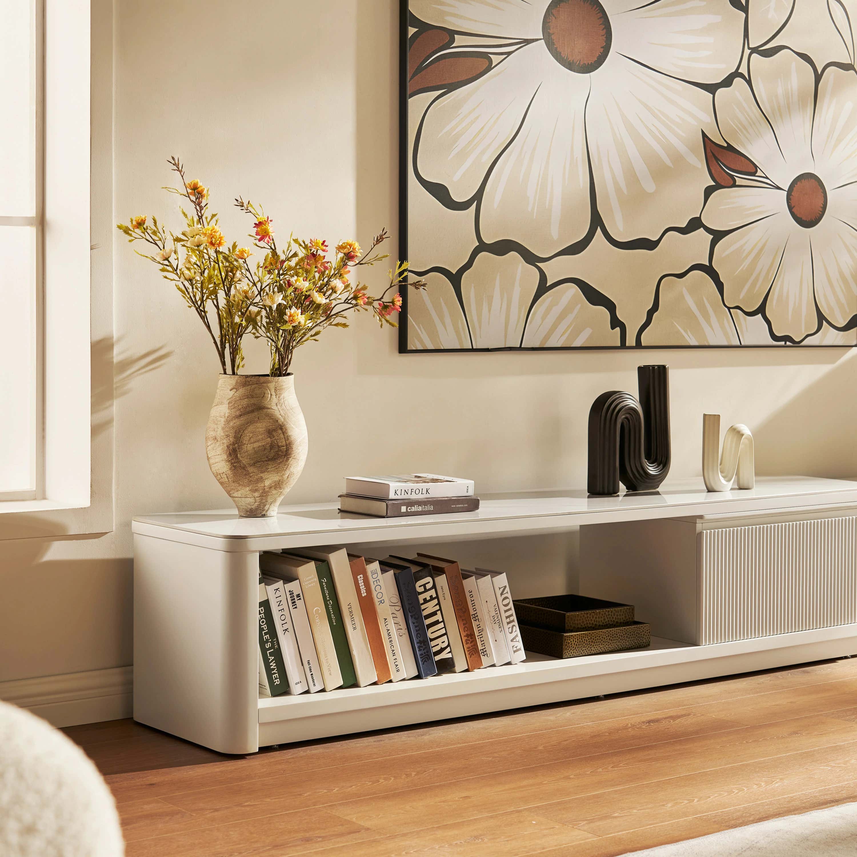 Celia Burnt Stone Media Console 71"