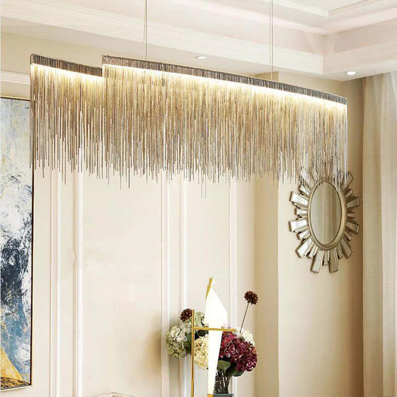 Teresa Cadena Metal Tassel Dining Room Light 47"W