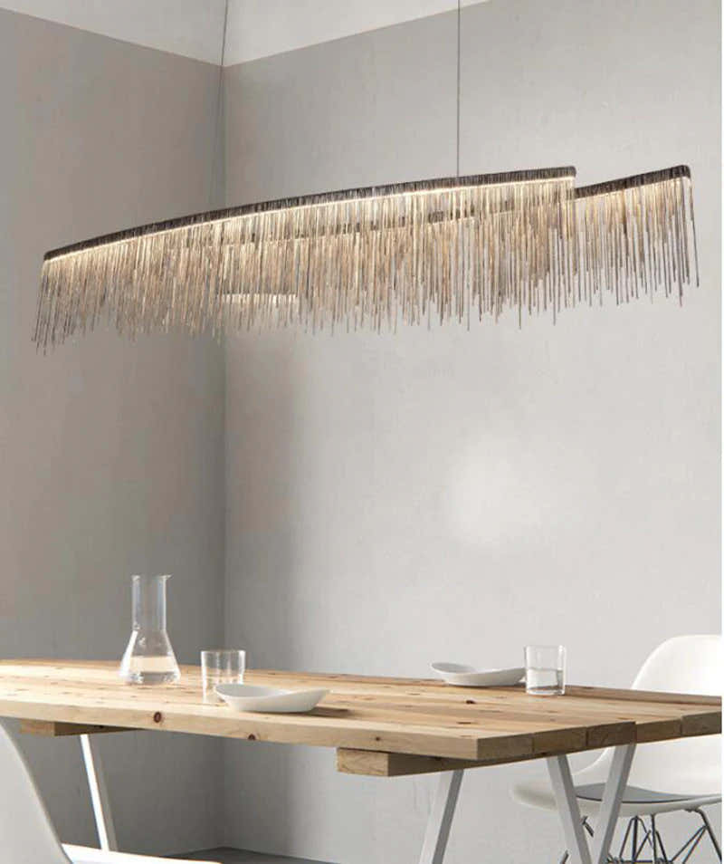 Teresa Cadena Metal Tassel Dining Room Light 47"W