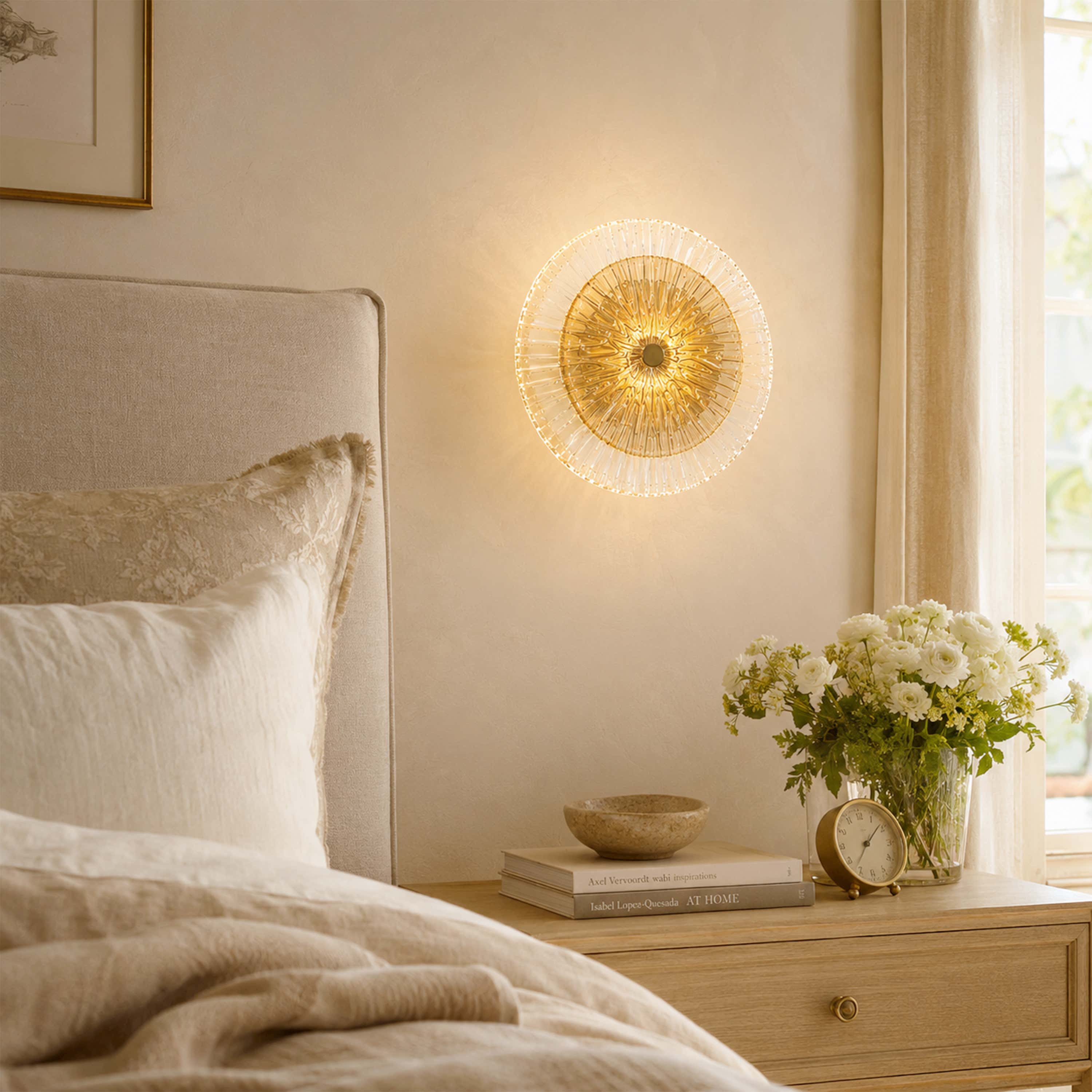 Auriotus Glass Lotus Leaf Wall Sconce