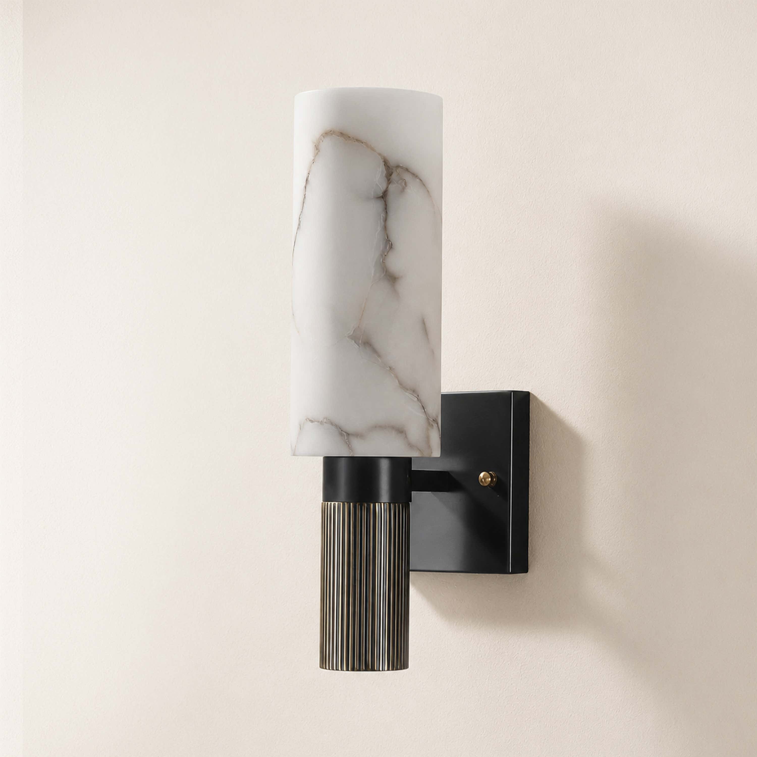 Xelora Alabaster Torch Wall Sconce