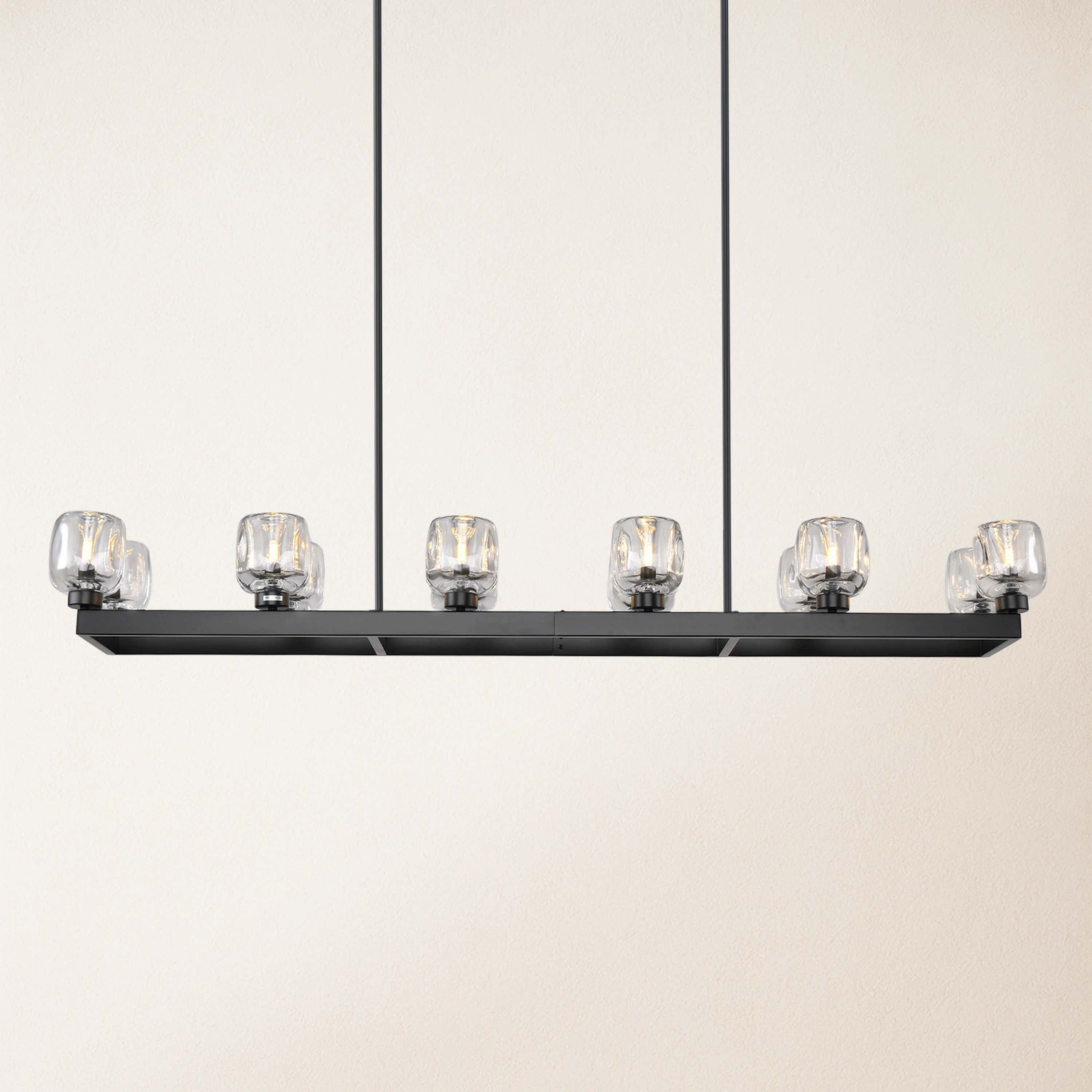 Vellum Rectangular Chandelier 59"W
