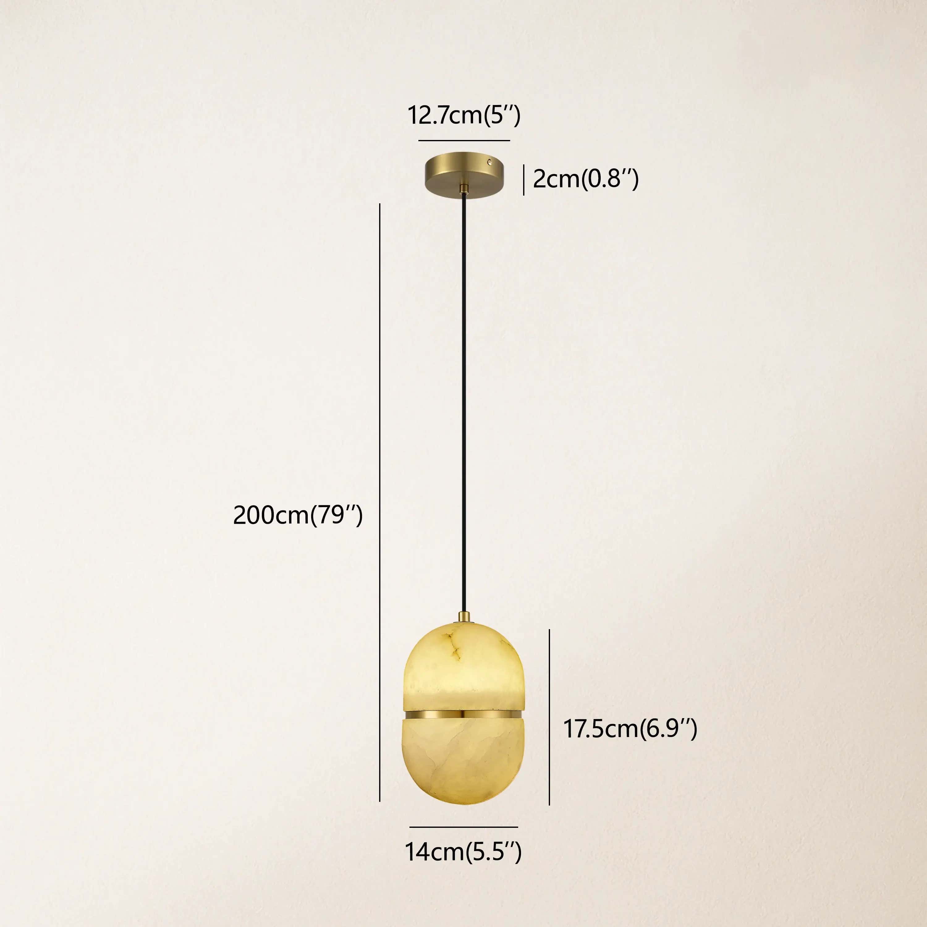 Hecate Alabaster Modern Pendant 5.5''D