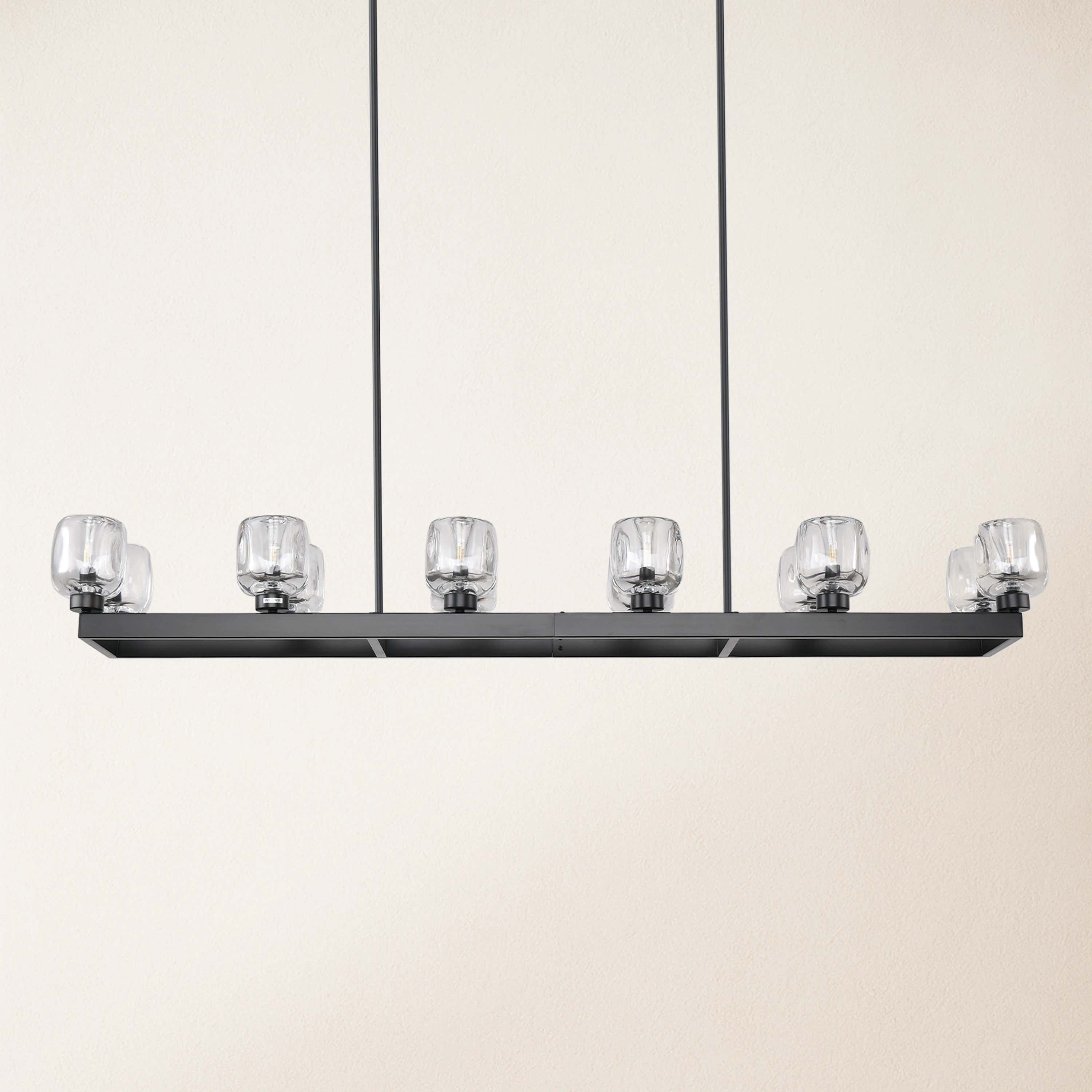 Vellum Rectangular Chandelier 59"W