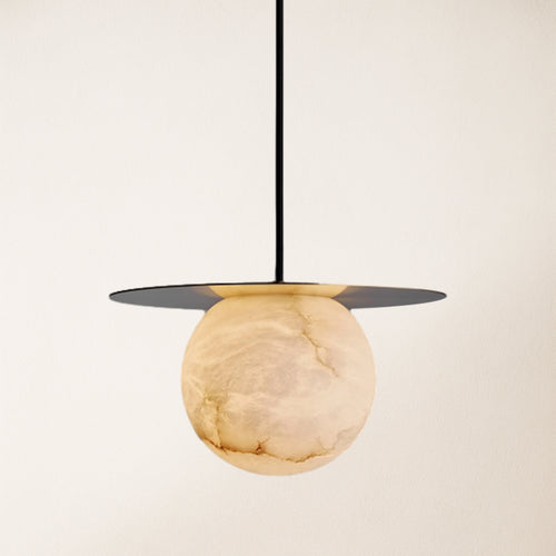 Dadaly Garfield Spanish Alabaster Small Art Bedside Pendant 16"D