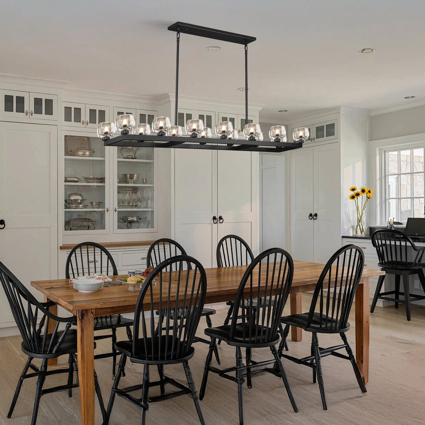 Vellum Rectangular Chandelier 59"W