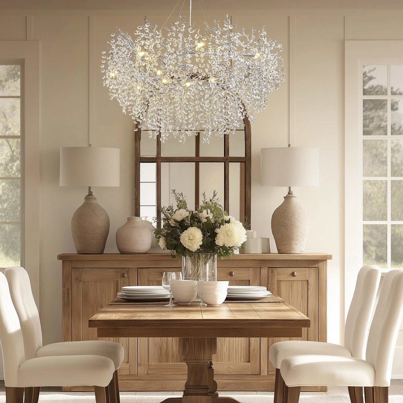 Lustre Branches Round Chandelier 48"D