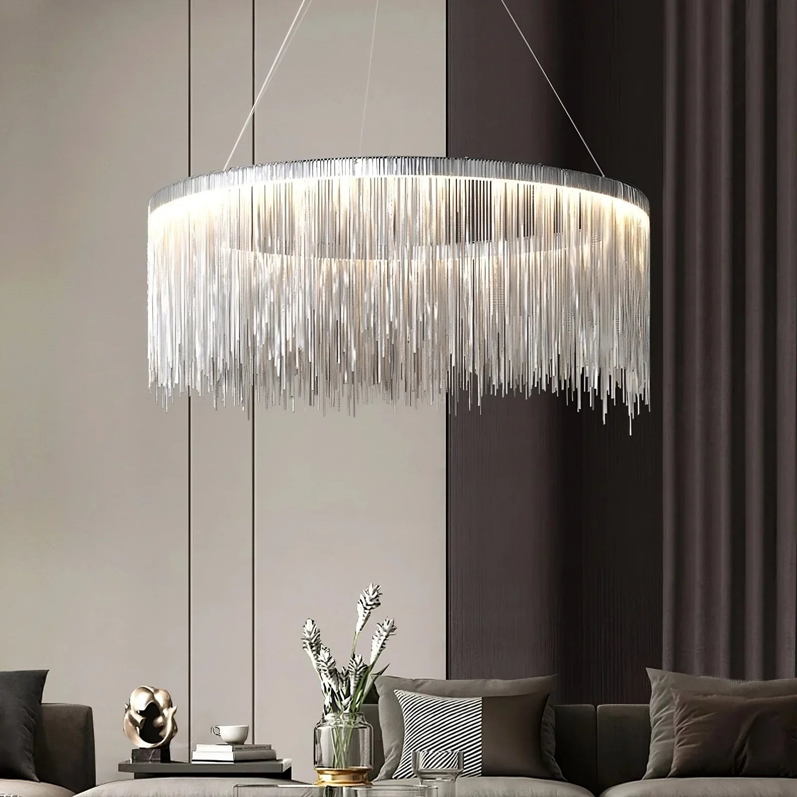 Teresa Cadena Steel Tassel Chandelier