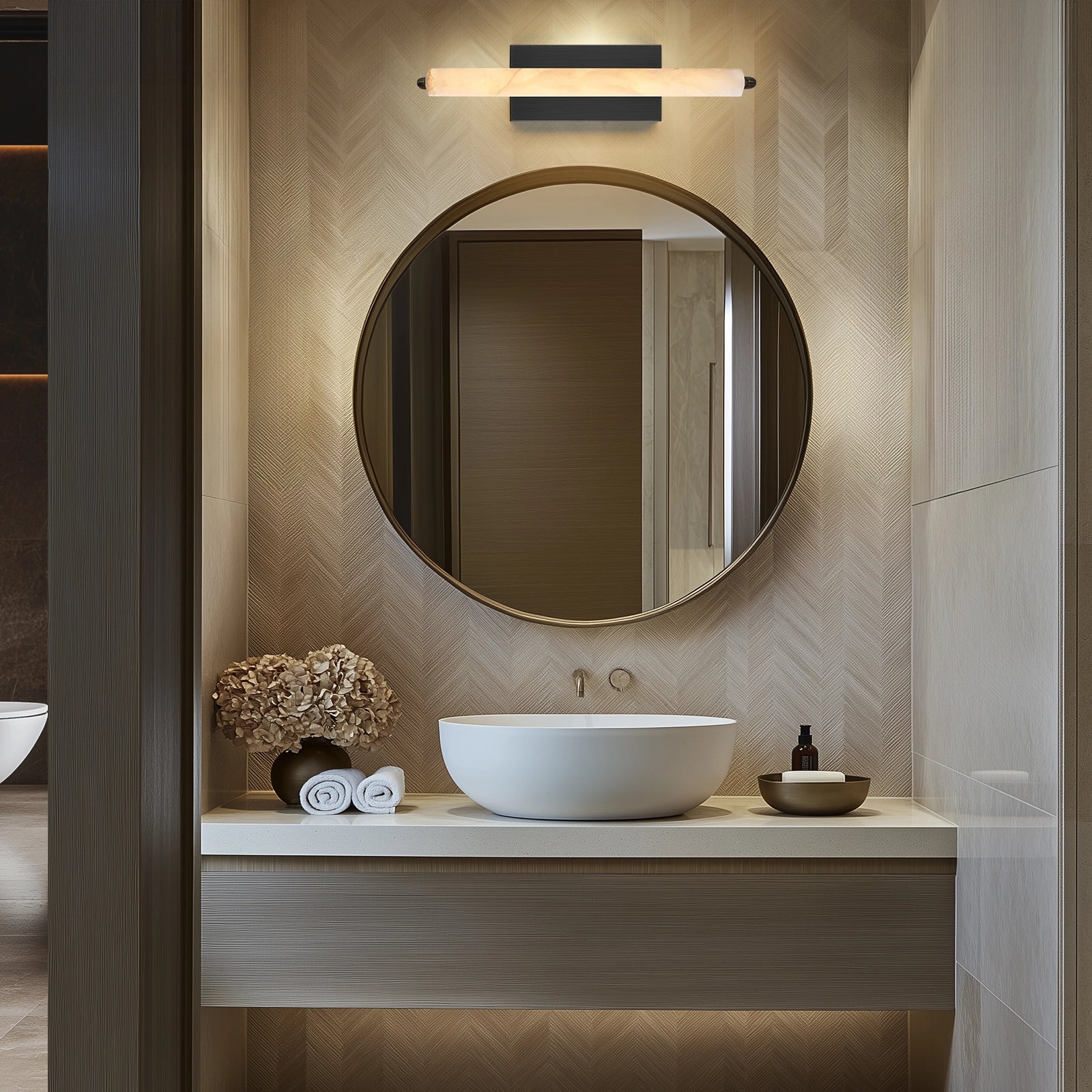 Clara Glow Alabaster Single Wall Sconce 19"H