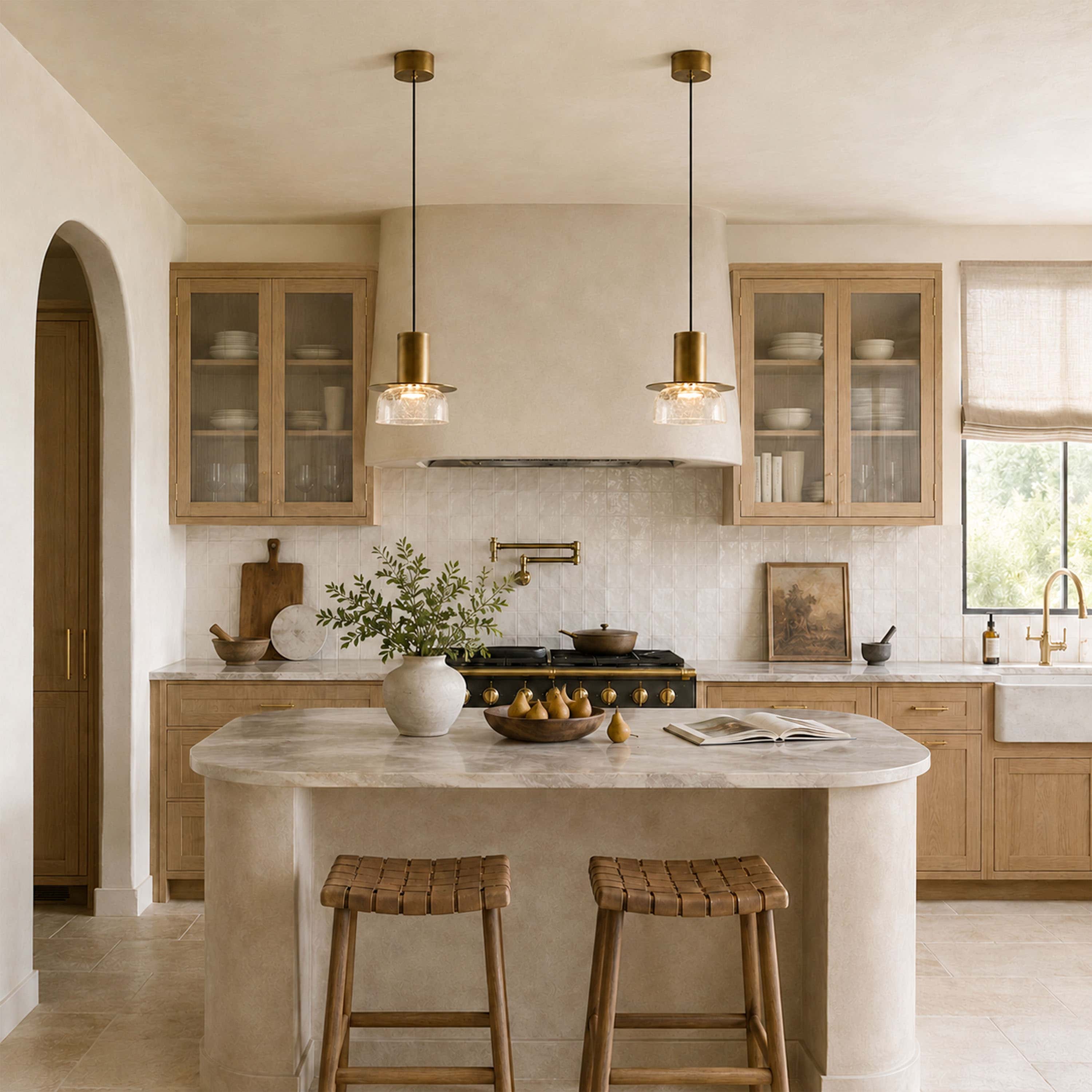 Zendria Crackle Glass Pendant Light