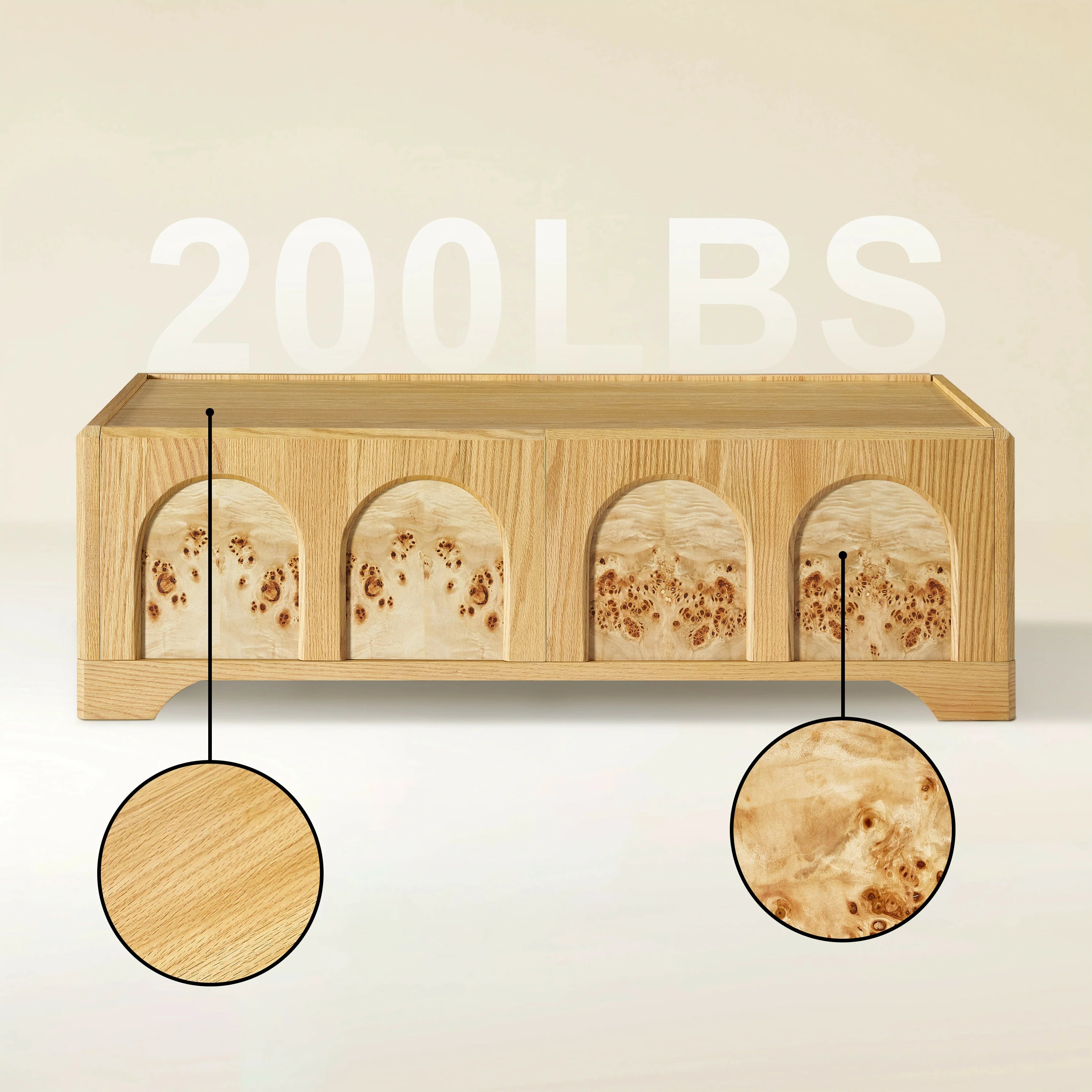 Aurora Oak Coffee Table and Media Console Set