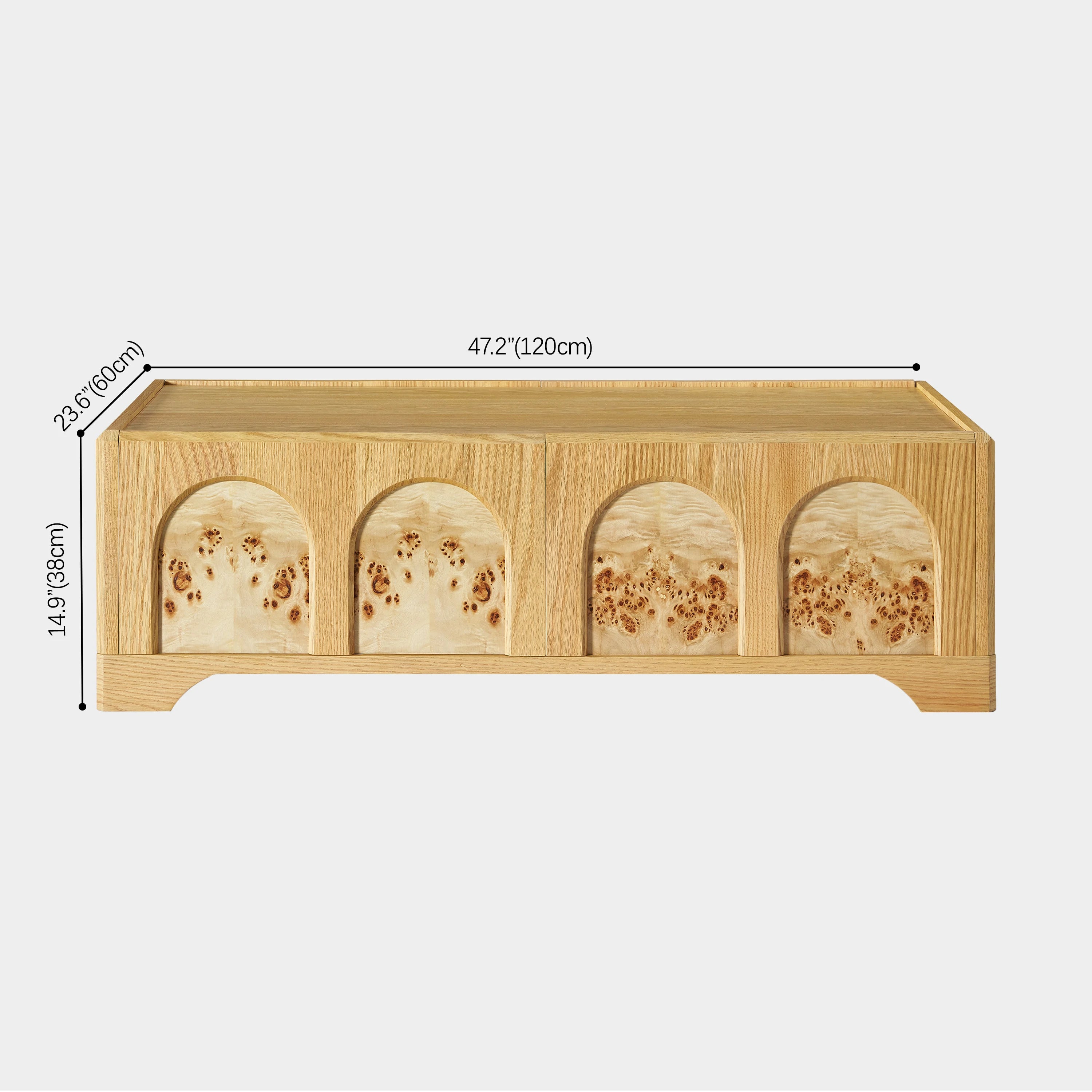 Aurora Oak Coffee Table and Media Console Set