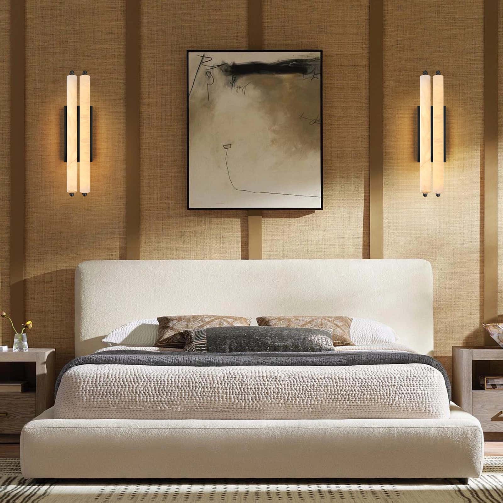 Clara Glow Alabaster Double Wall Sconce 19"H