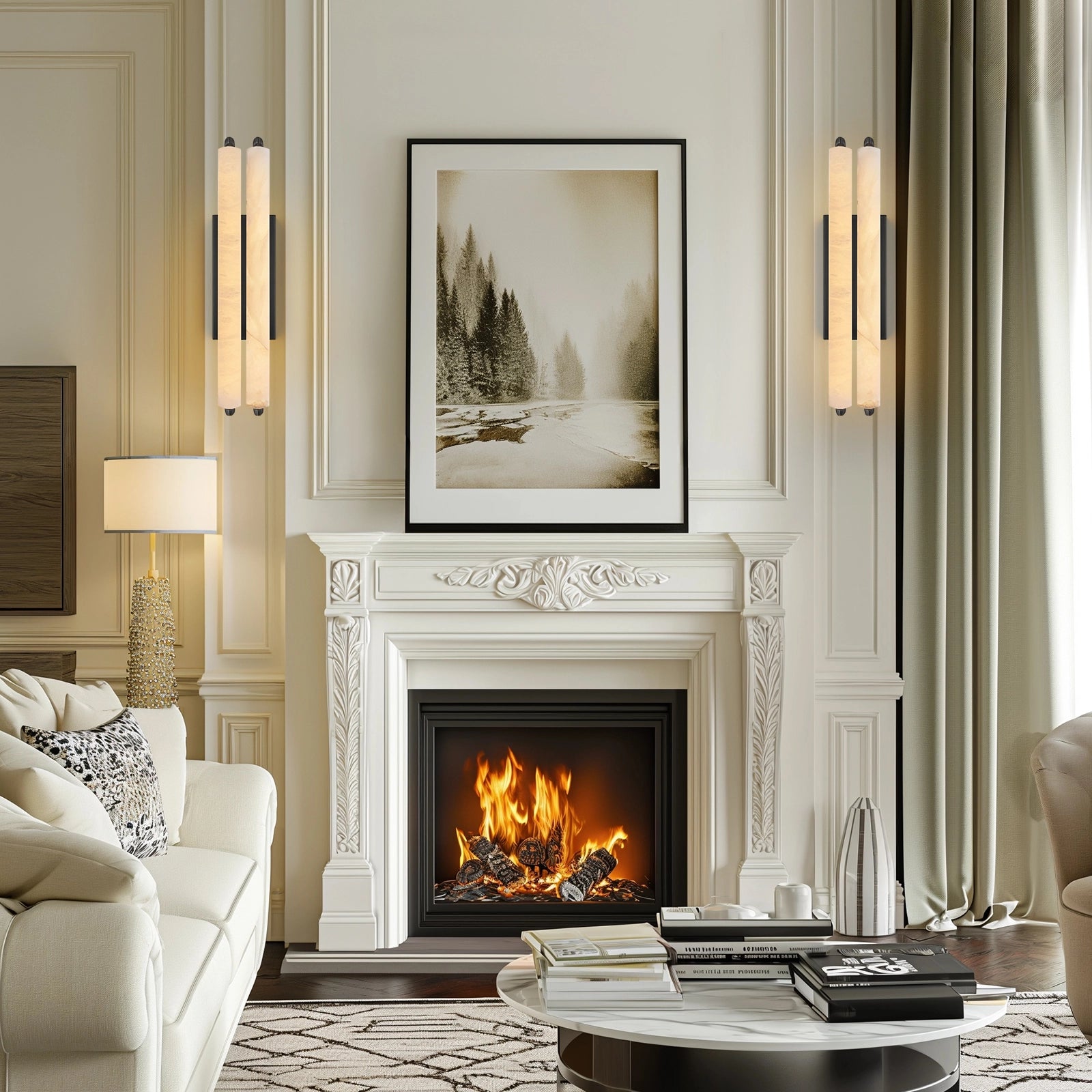 Clara Glow Alabaster Double Wall Sconce 19"H