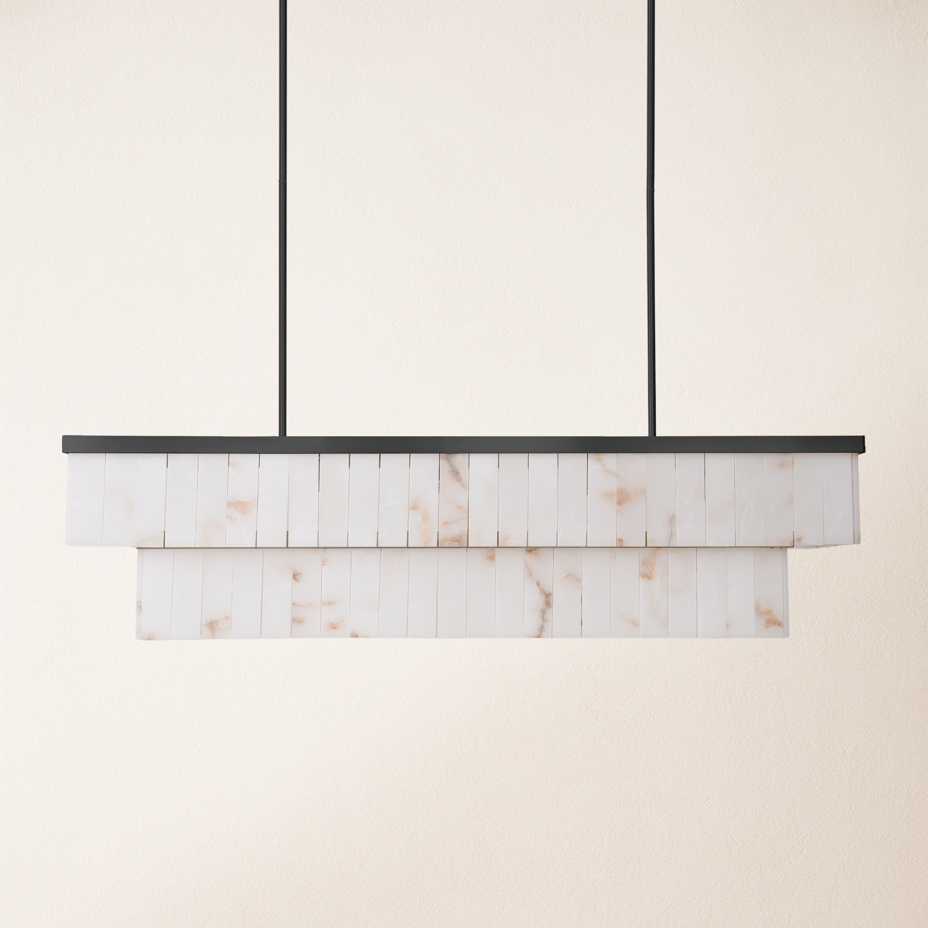 Solmare Alabaster Rectangular Chandelier 55"W