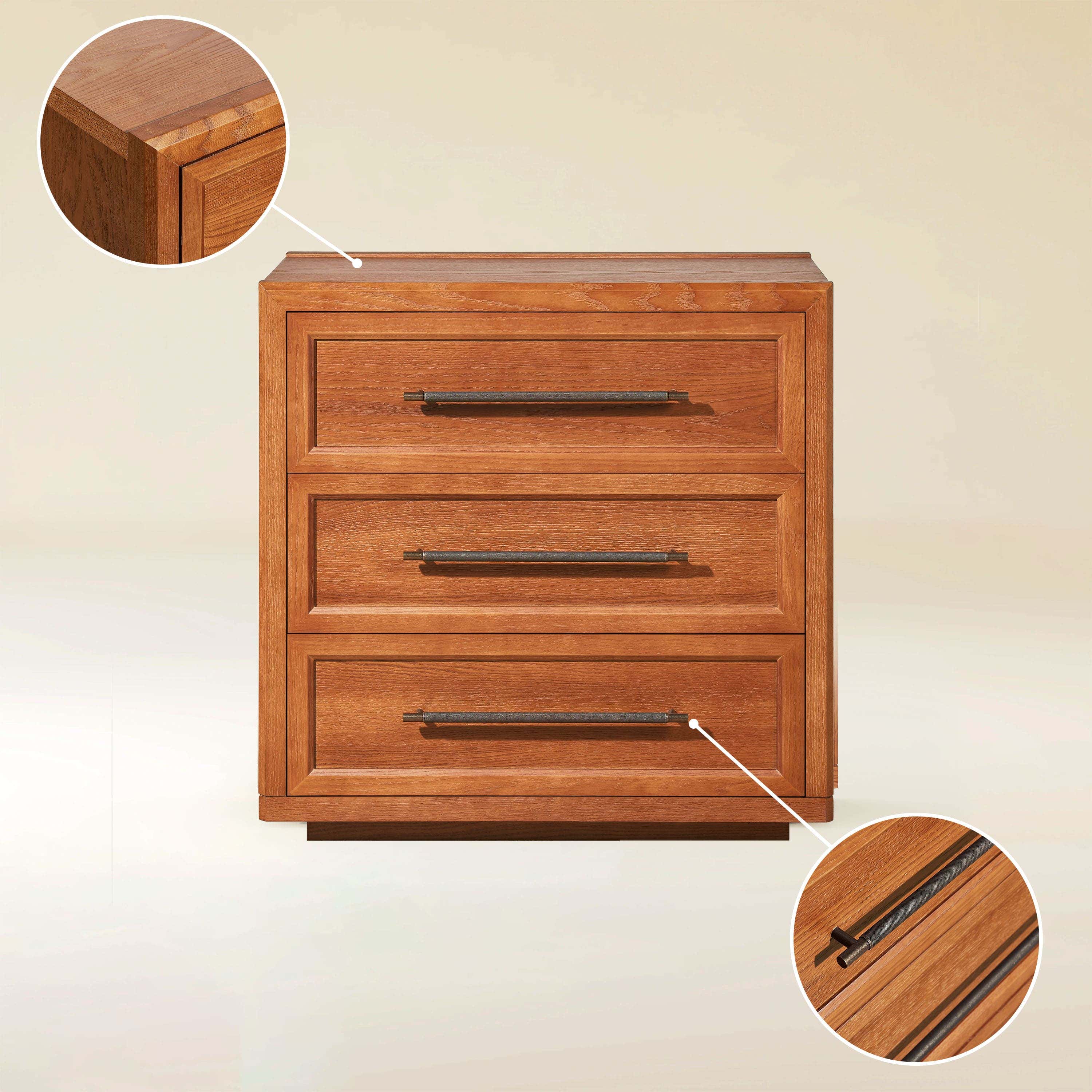 Alvar 32″ Oak 3-Drawer Chest