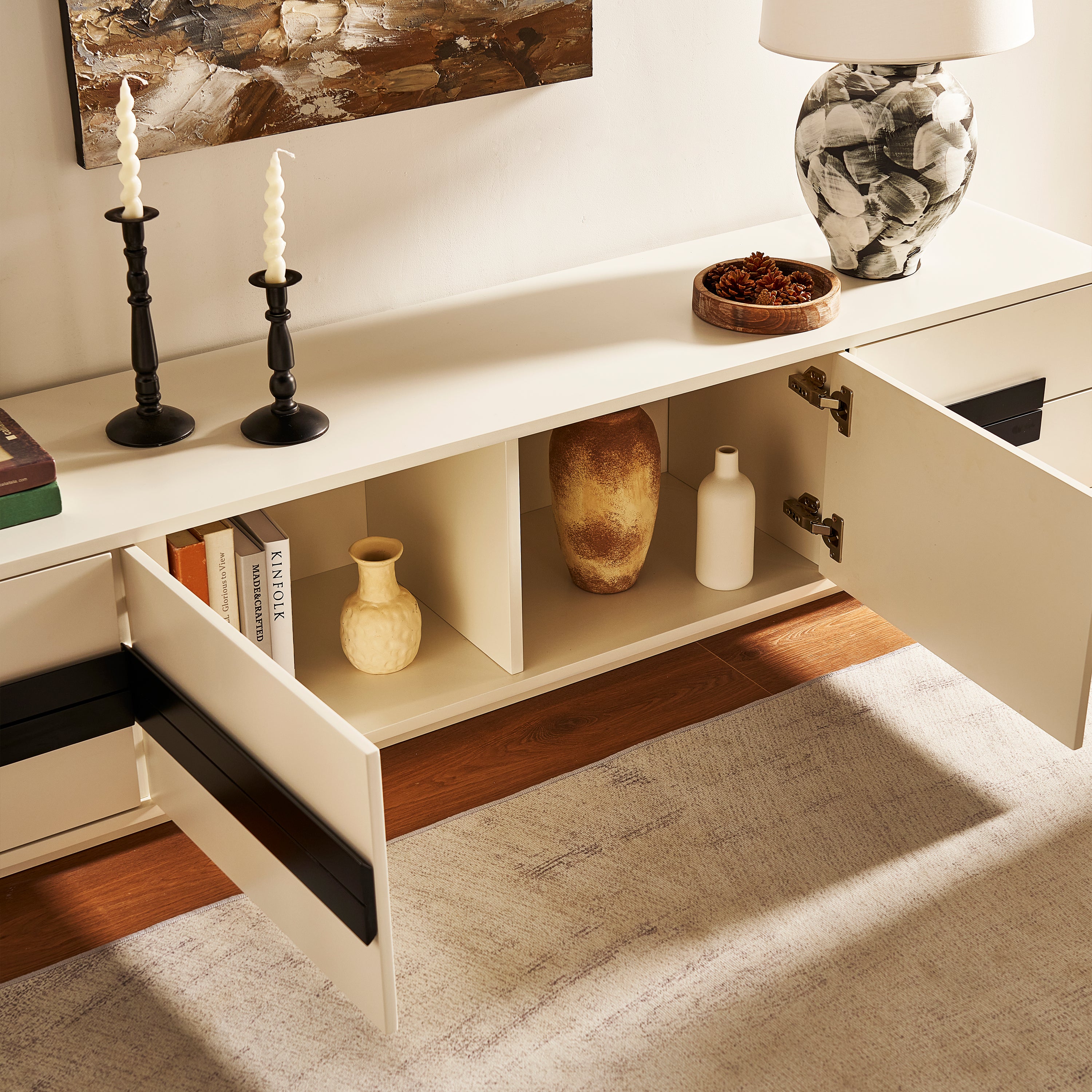 Soren Media Console And Coffee Table Set