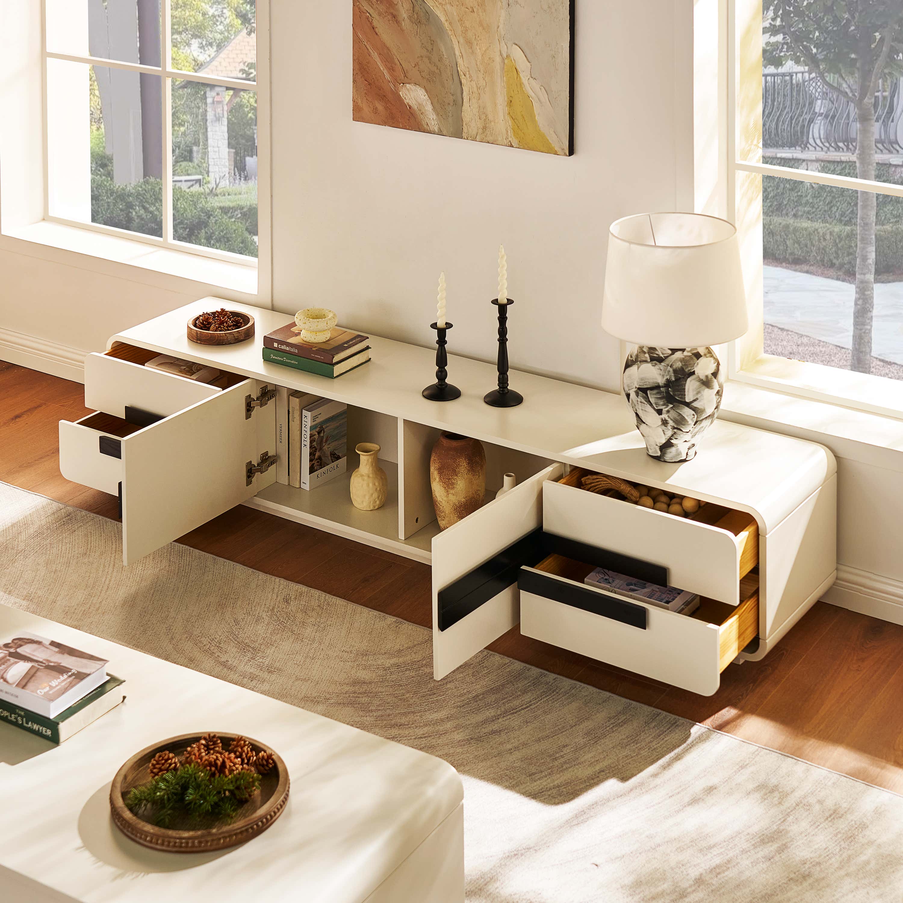 Soren Media Console And Coffee Table Set