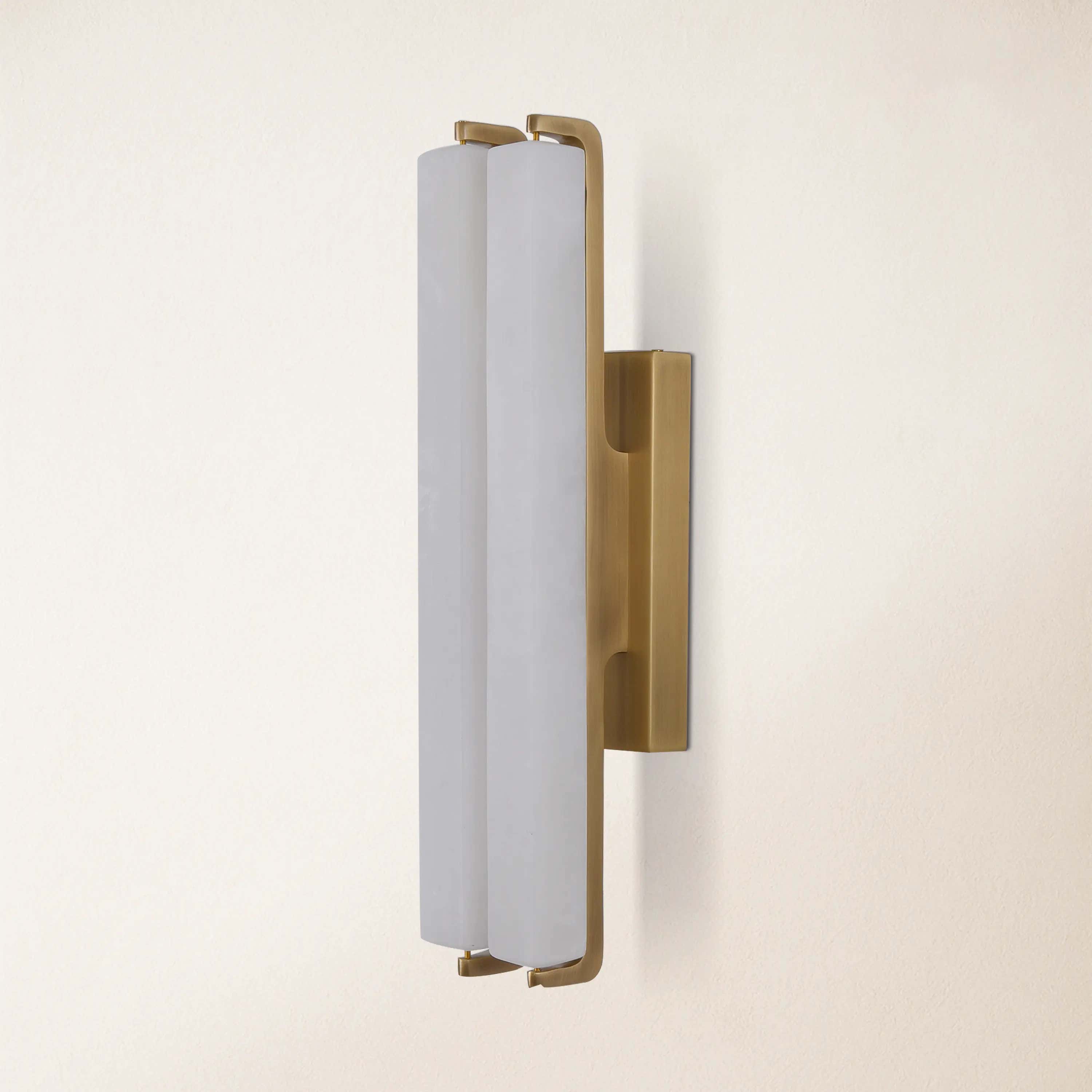 Clara Glow Alabaster Double Wall Sconce 19"H