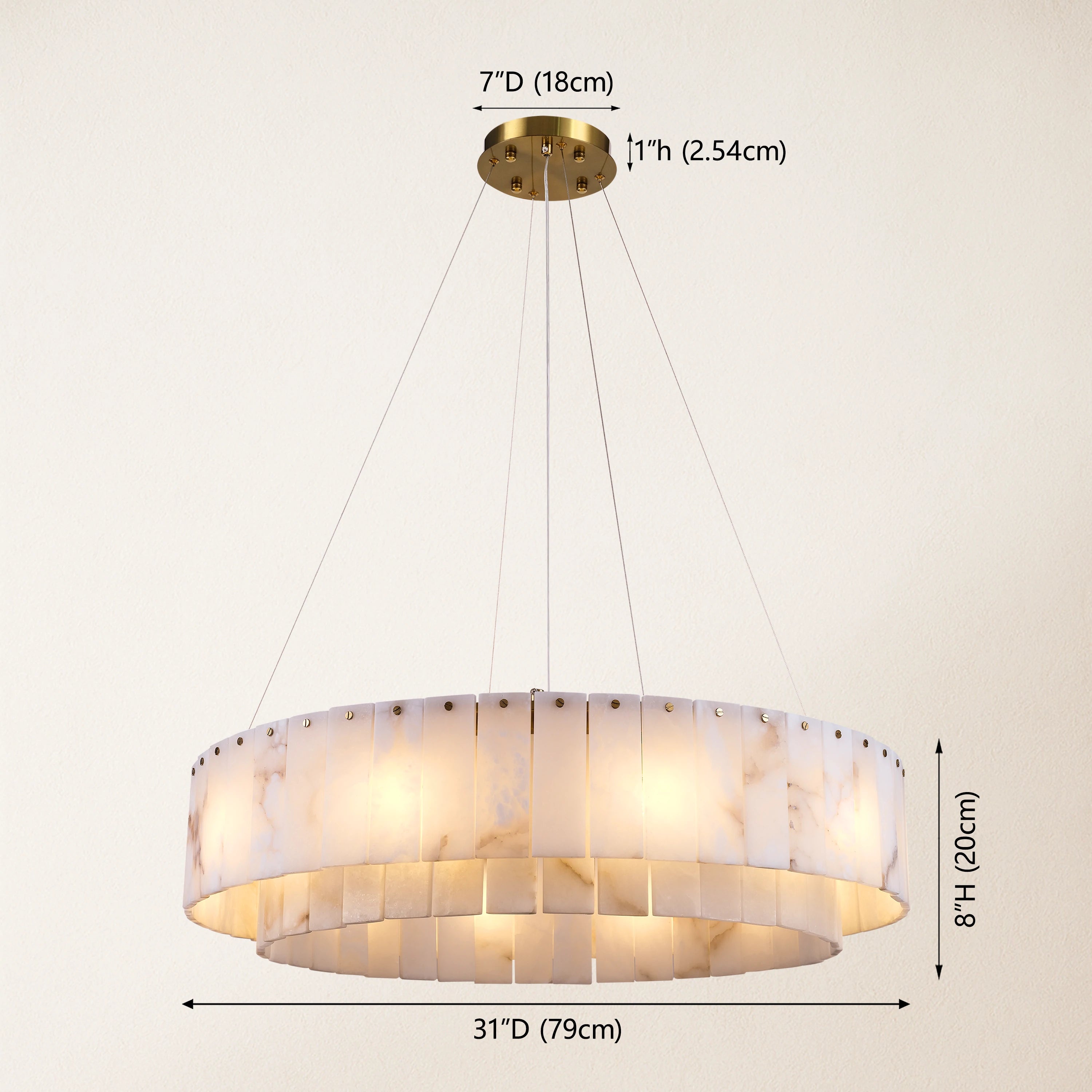 Sawyer Alabaster Round Chandelier 32"