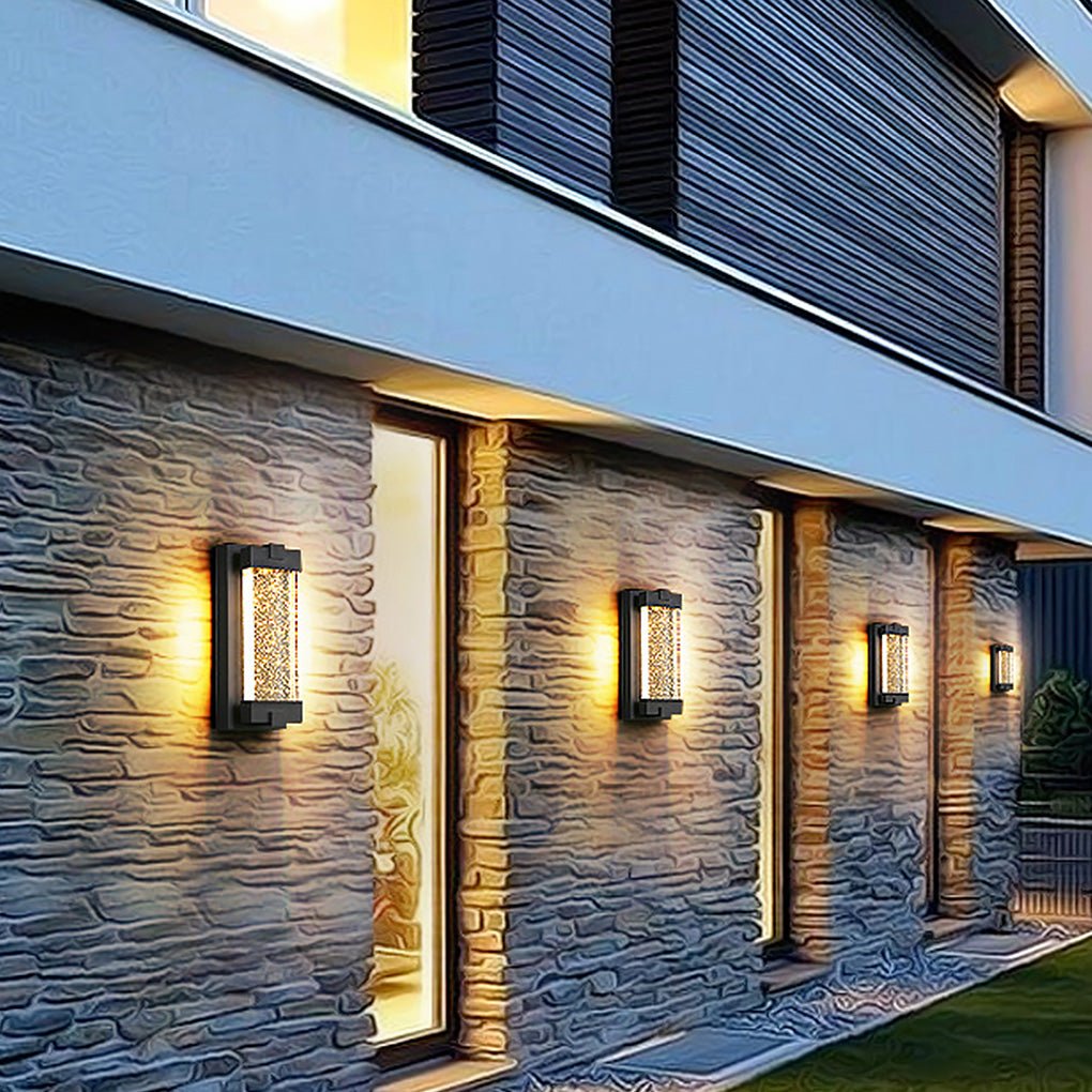 Pluvia Crystal Bubbles Rectangular Outdoor Wall Light