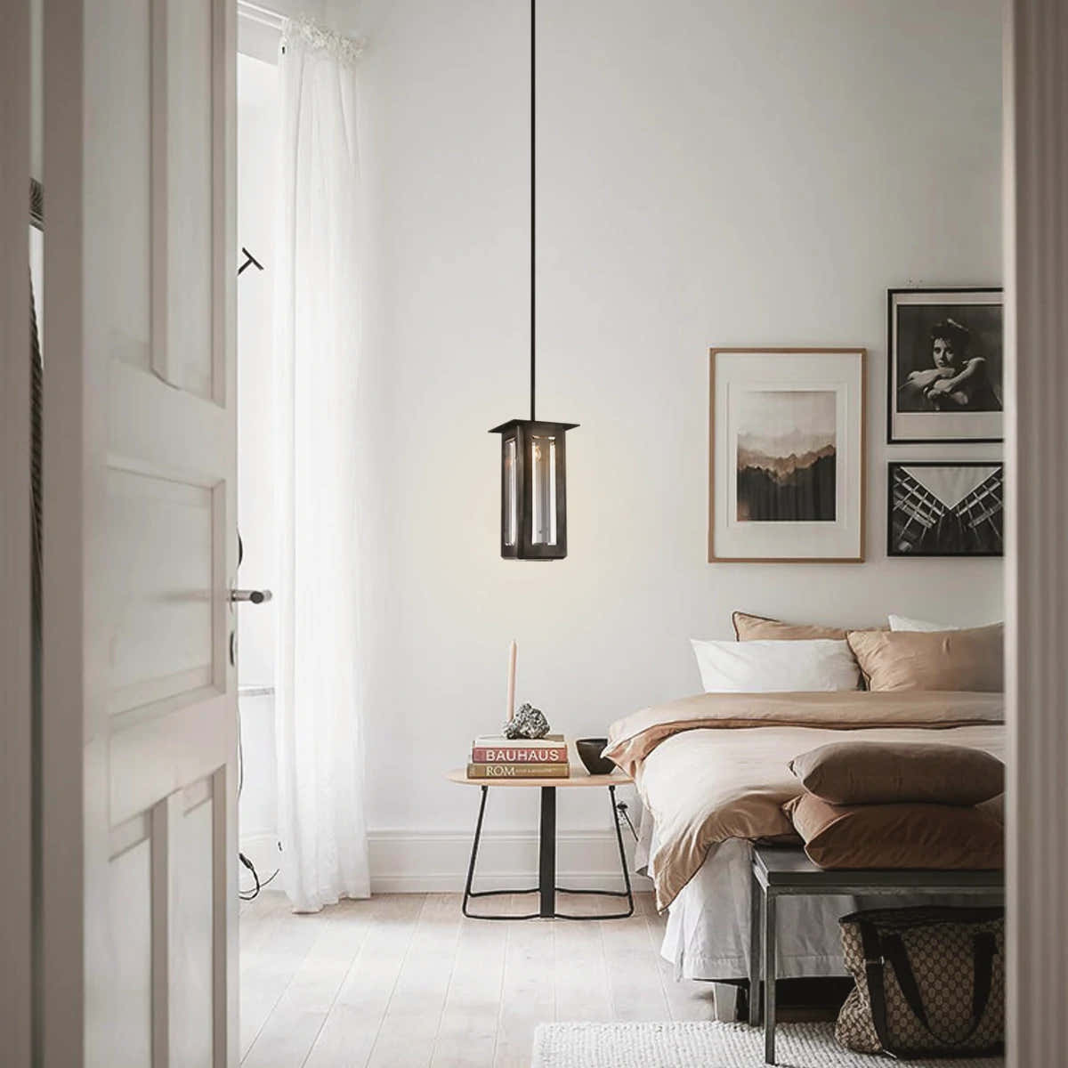 Baluster Rectangle Glass Pendant 7"W