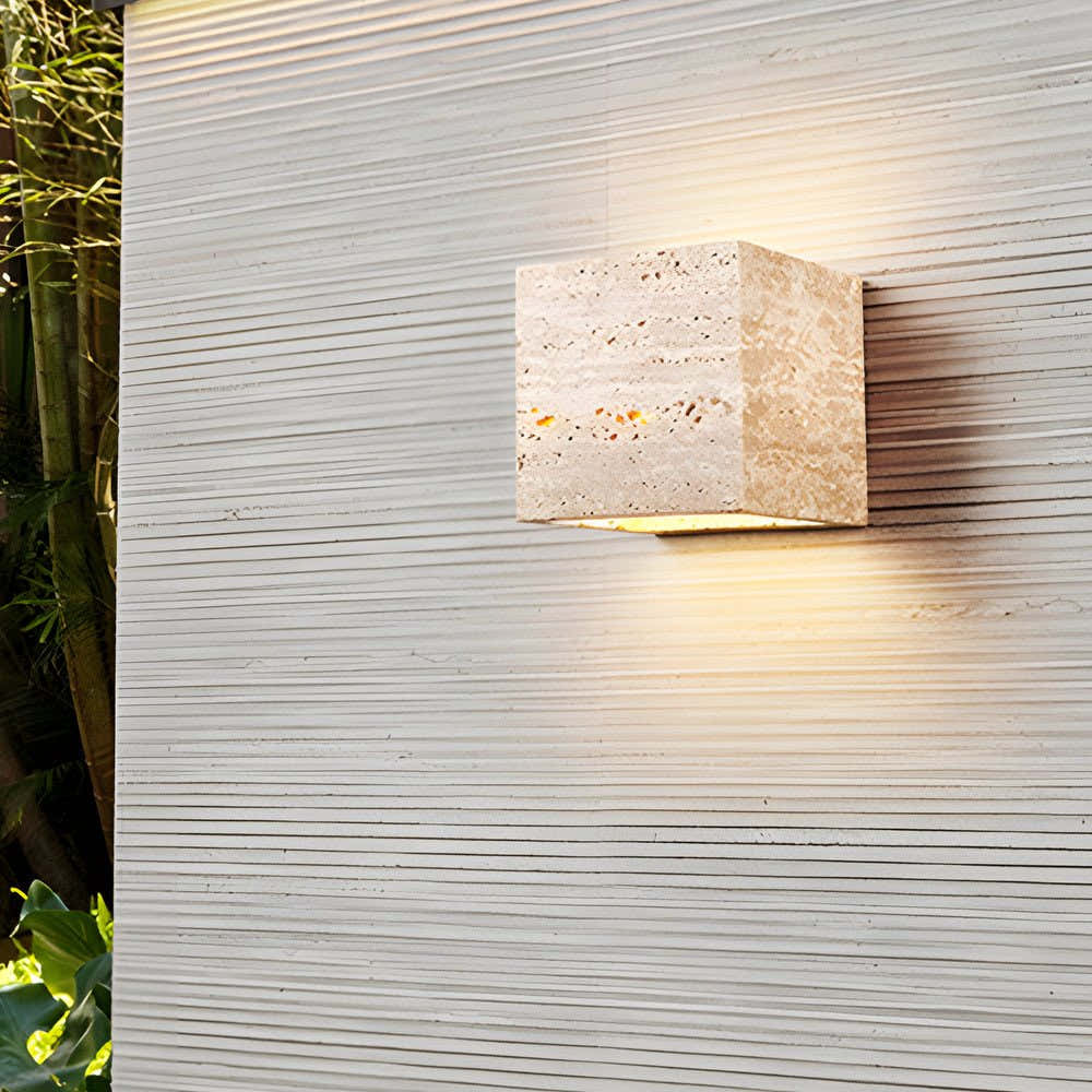 Quartzyx Yellow Travertine Outdoor Wall Light
