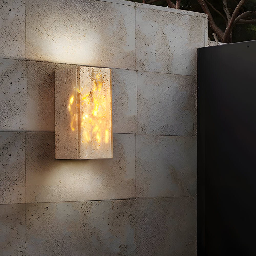 Quartzyx Yellow Travertine Outdoor Wall Light