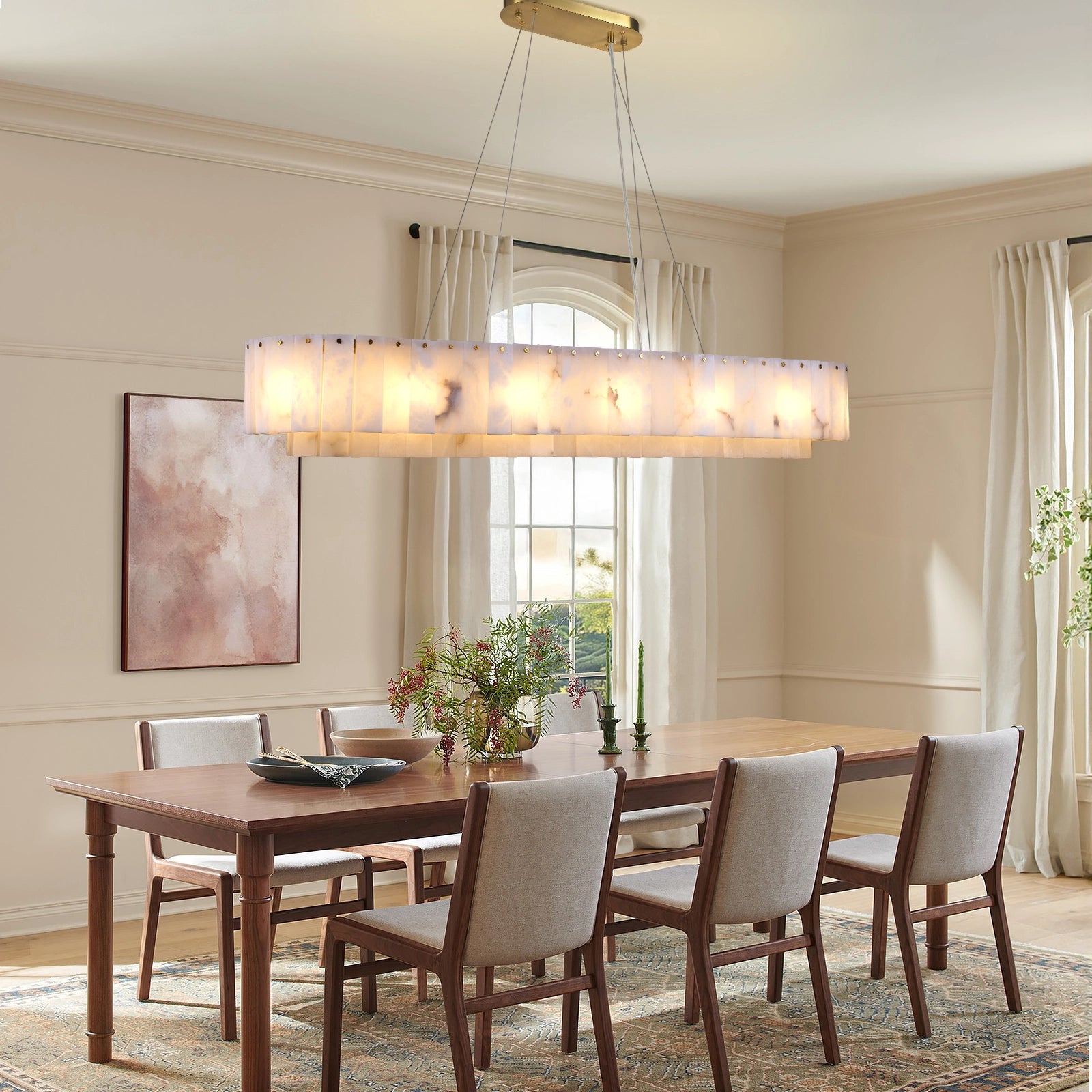 Sawyer Alabaster Oval Chandelier 54"#Finish_Gold