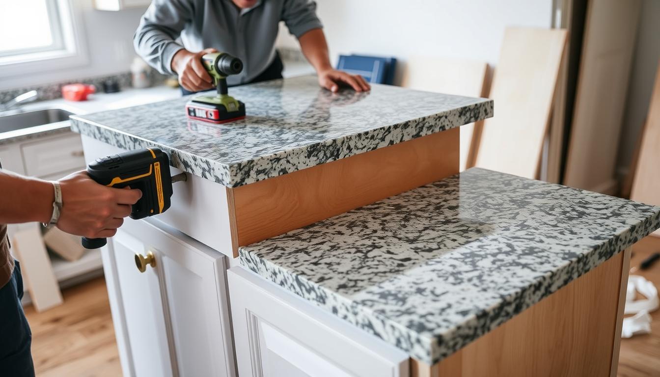 how are countertops attached to cabinets