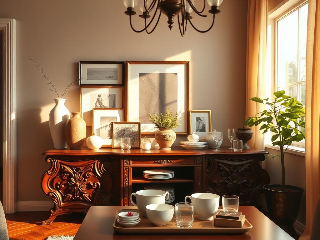 how to decorate a sideboard in dining room