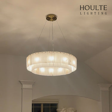 Sawyer Alabaster Round Chandelier 31.5"