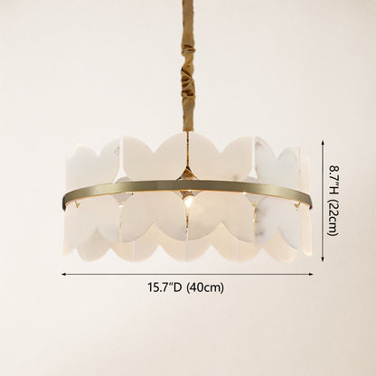 Cloudscape Alabaster Brass 1-Layer Chandelier 16"D