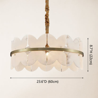 Cloudscape Alabaster Brass 1-Layer Chandelier 24"D