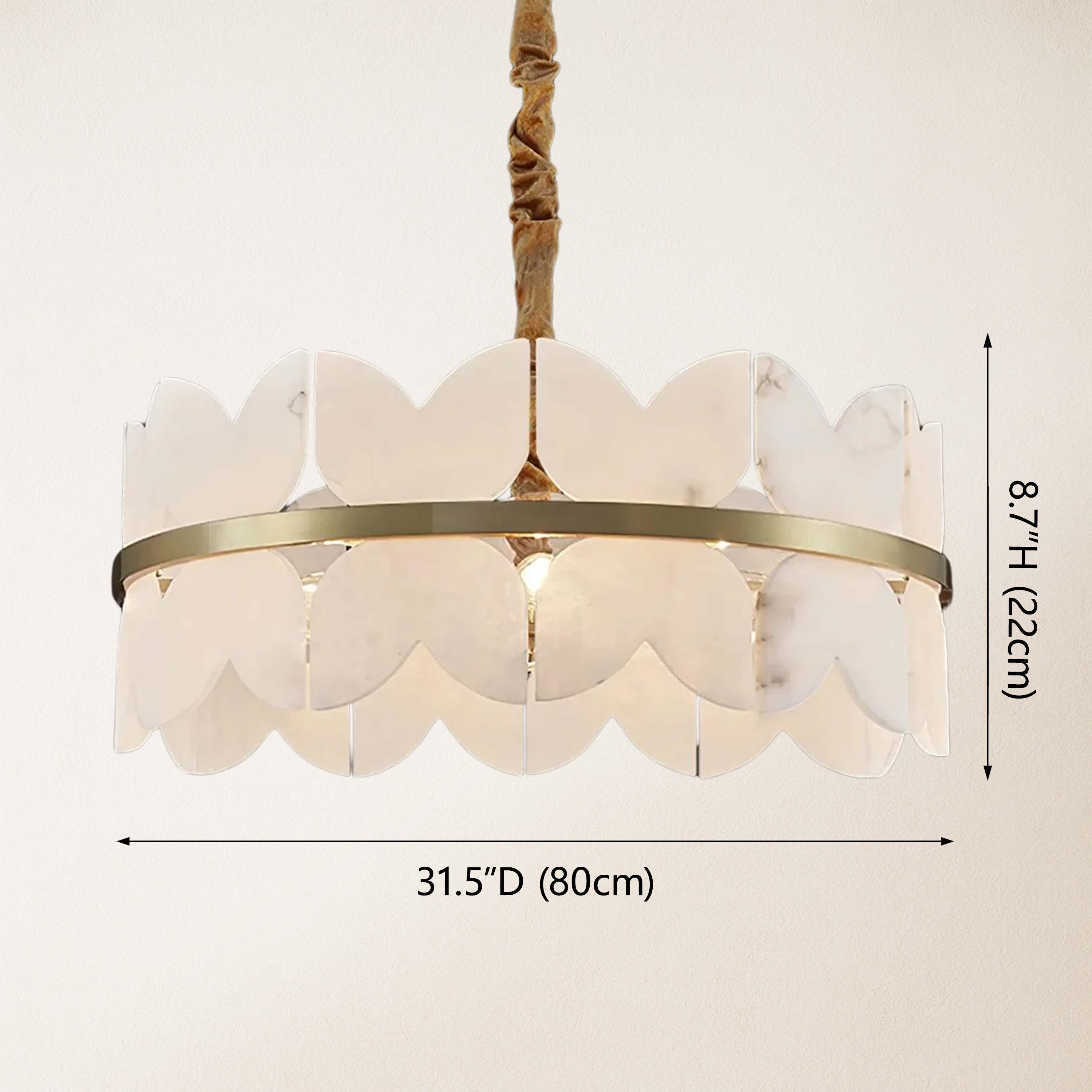 Cloudscape Alabaster Brass 1-Layer Chandelier 32"D