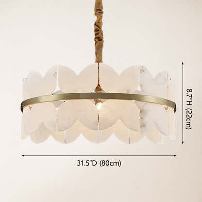 Cloudscape Alabaster Brass 1-Layer Chandelier 32"D