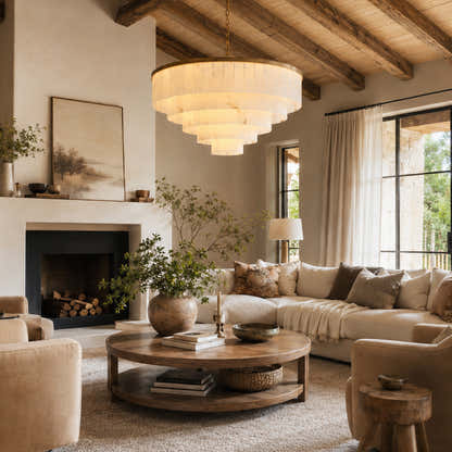 Montrava Alabaster Tiered  Round Chandelier