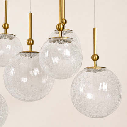 Elowen Crackled Glass Cluster Rectangular Chandelier