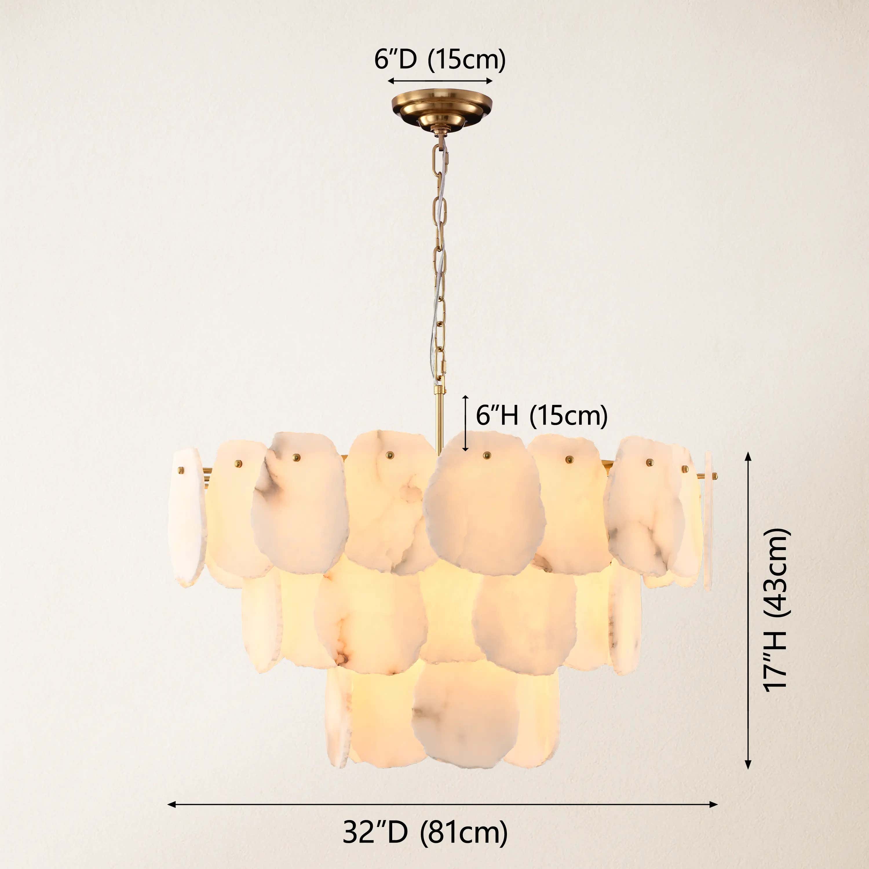 Moira Alabaster Multi-Tier Round Chandelier 32"D