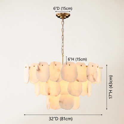 Moira Alabaster Multi-Tier Round Chandelier 32"D