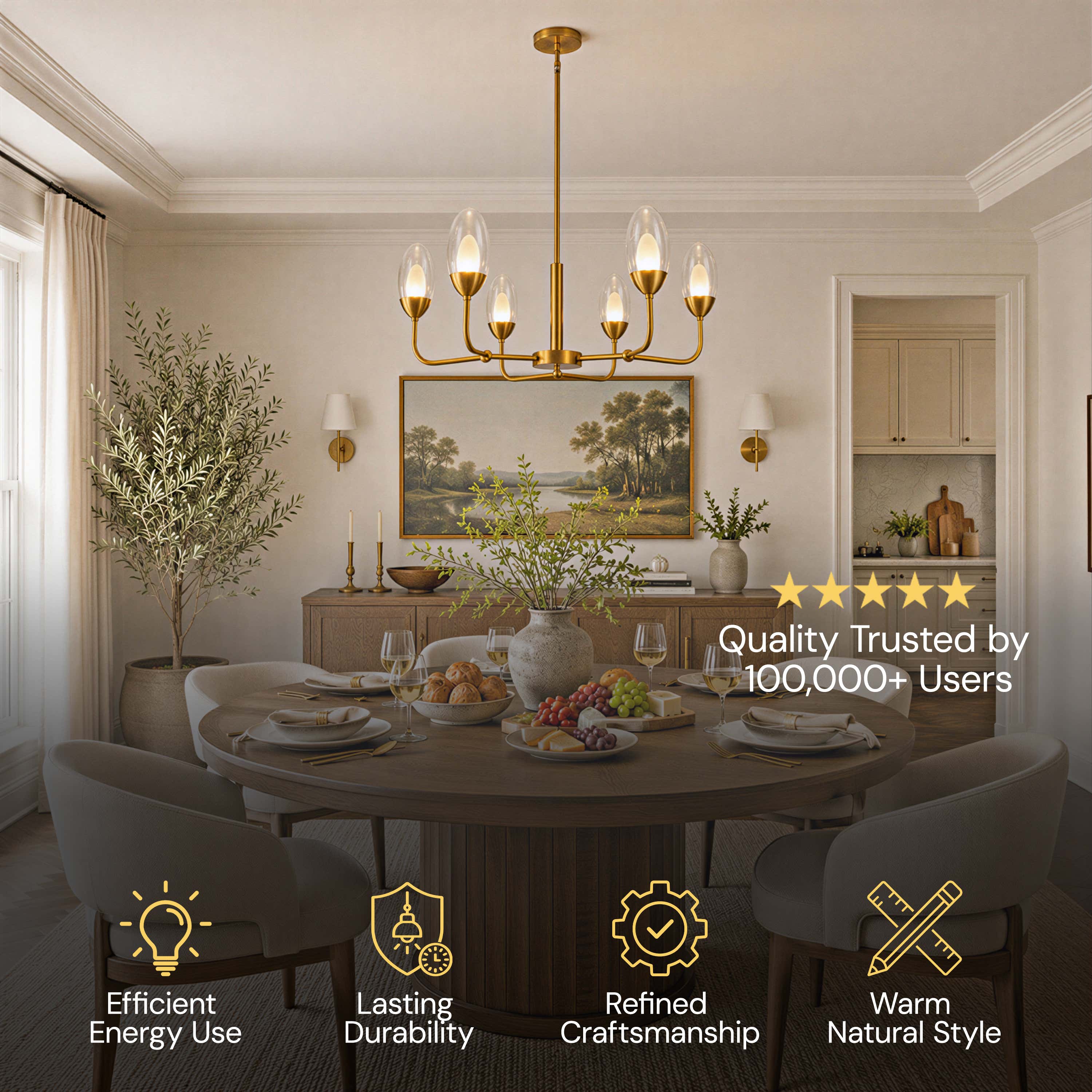 Cressa Oval Glass Round Chandelier 30"D
