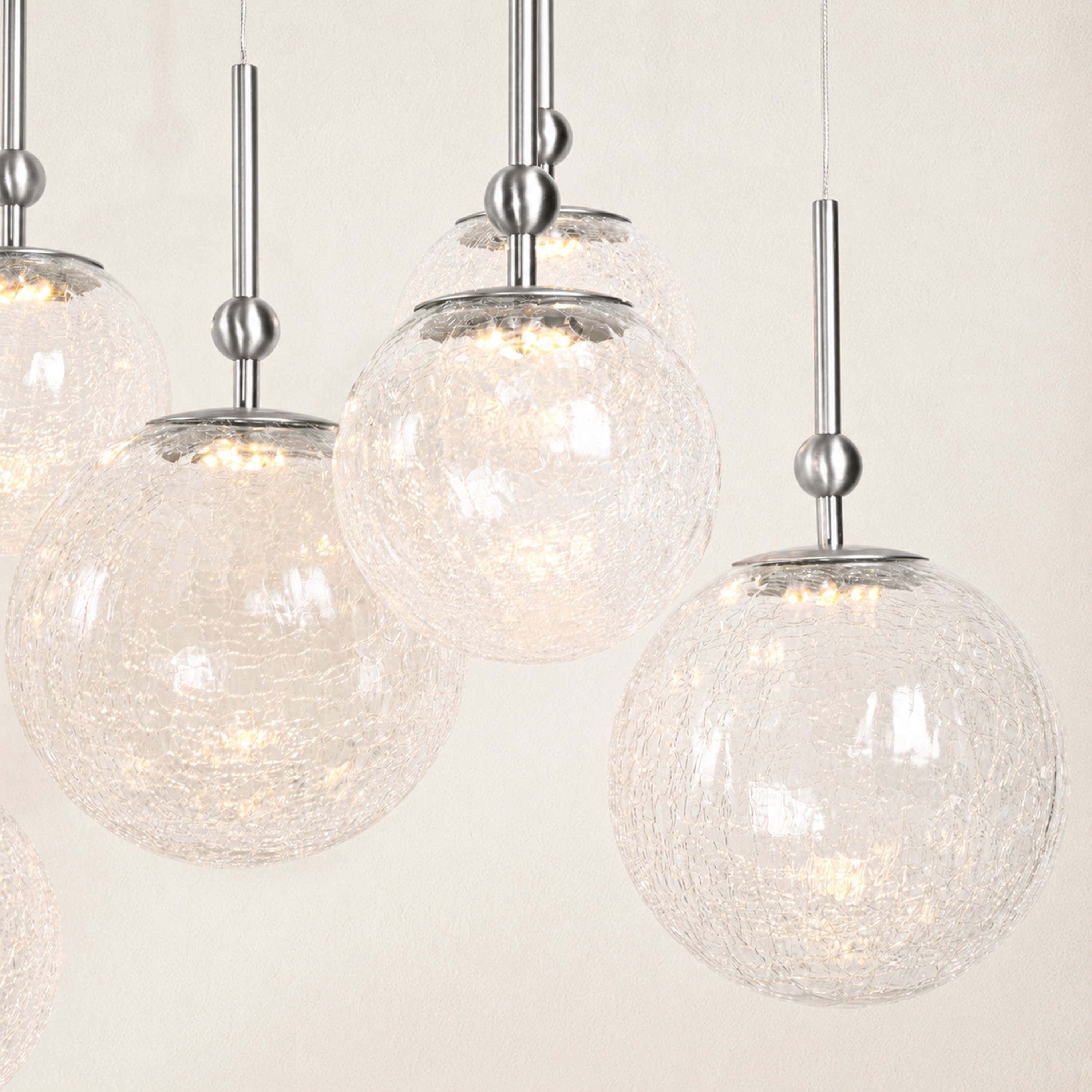 Elowen Crackled Glass Cluster Rectangular Chandelier