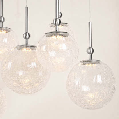 Elowen Crackled Glass Cluster Rectangular Chandelier